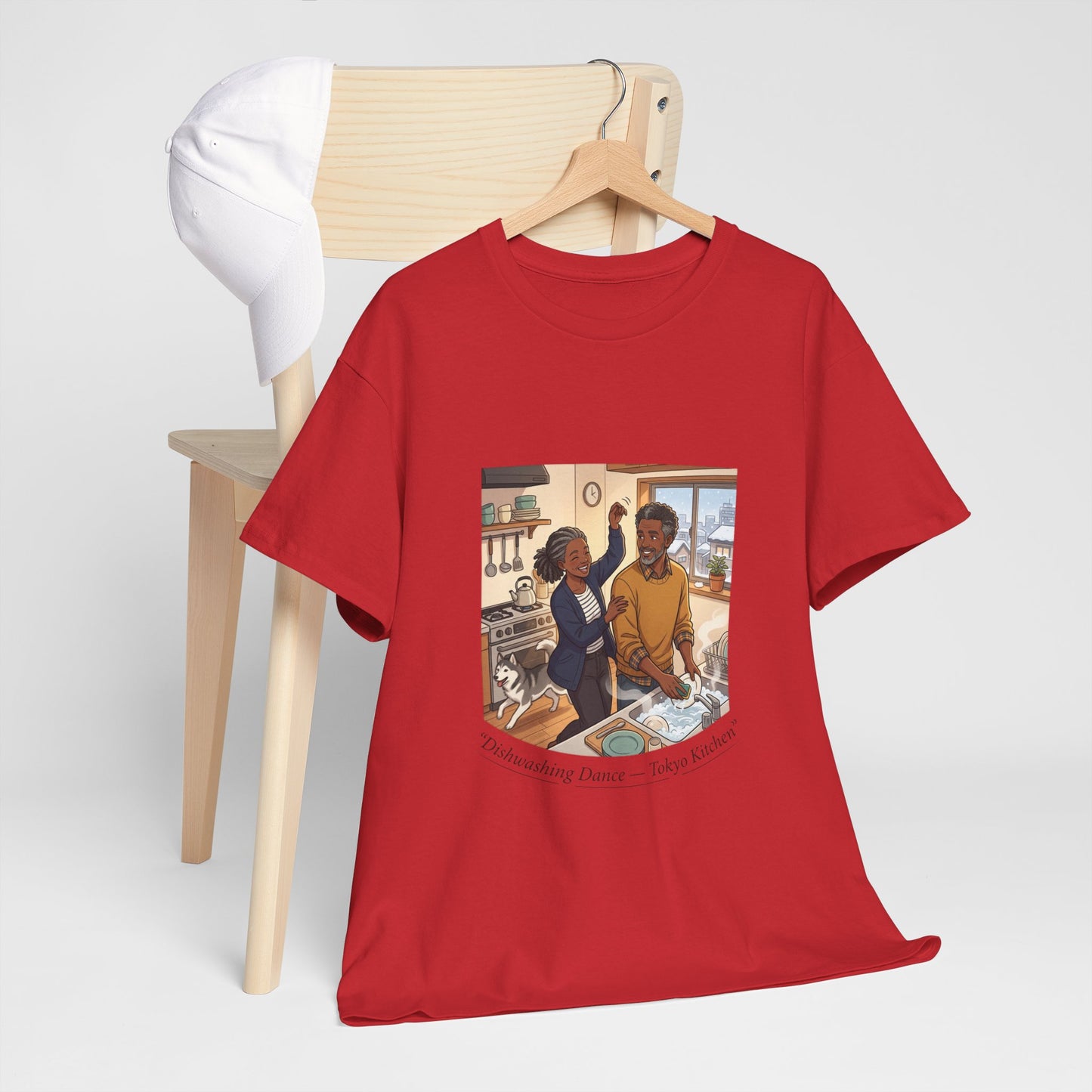 Dishwashing Dance Tee — Couple Kitchen Graphic T-Shirt