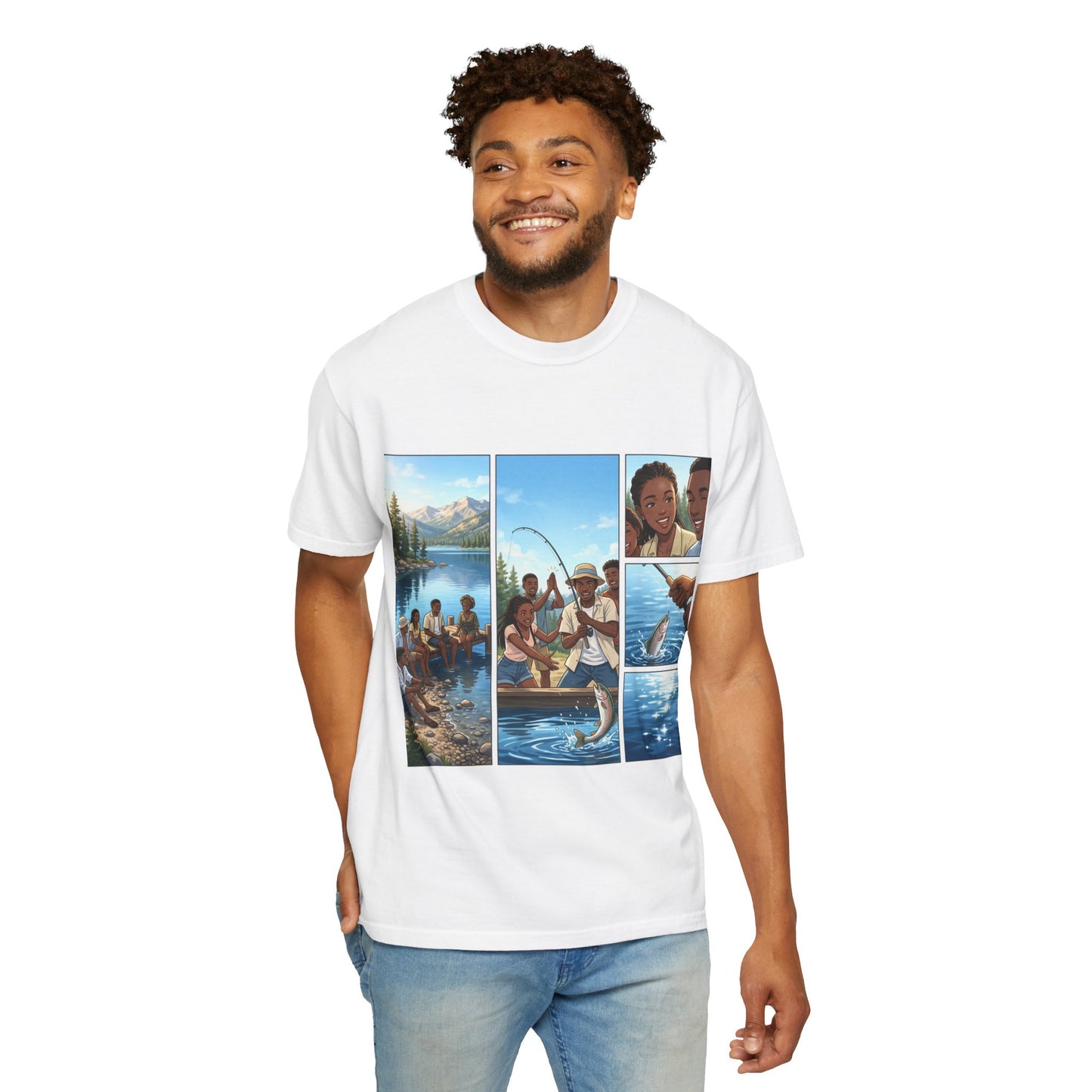 ake Tahoe Fishing Moments T-Shirt — Retro Outdoors Fishing Graphic Tee