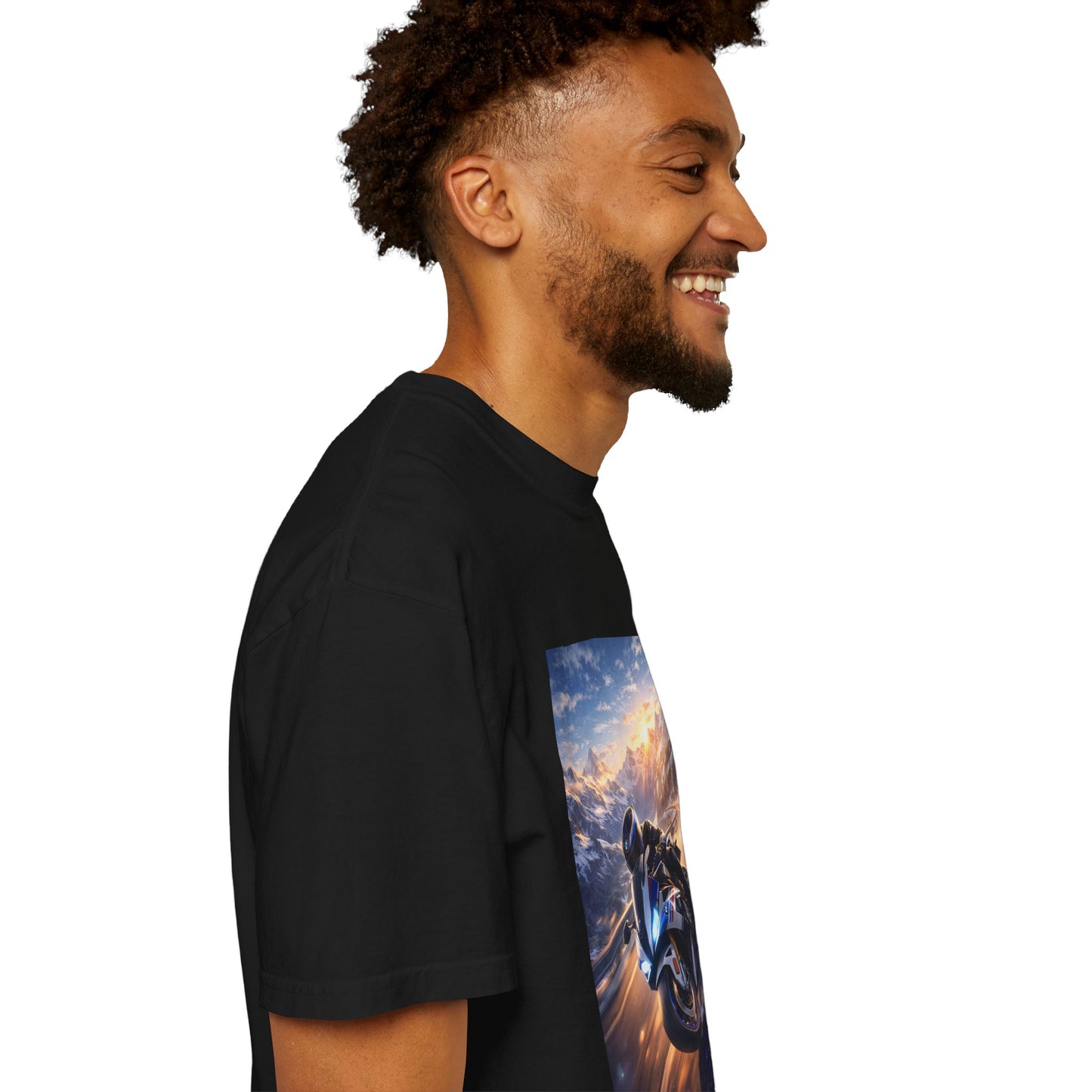 BMW S1000RR ALPINE GHOST RIDE - T‑Shirt — Sportbike Skyline Graphic Tee