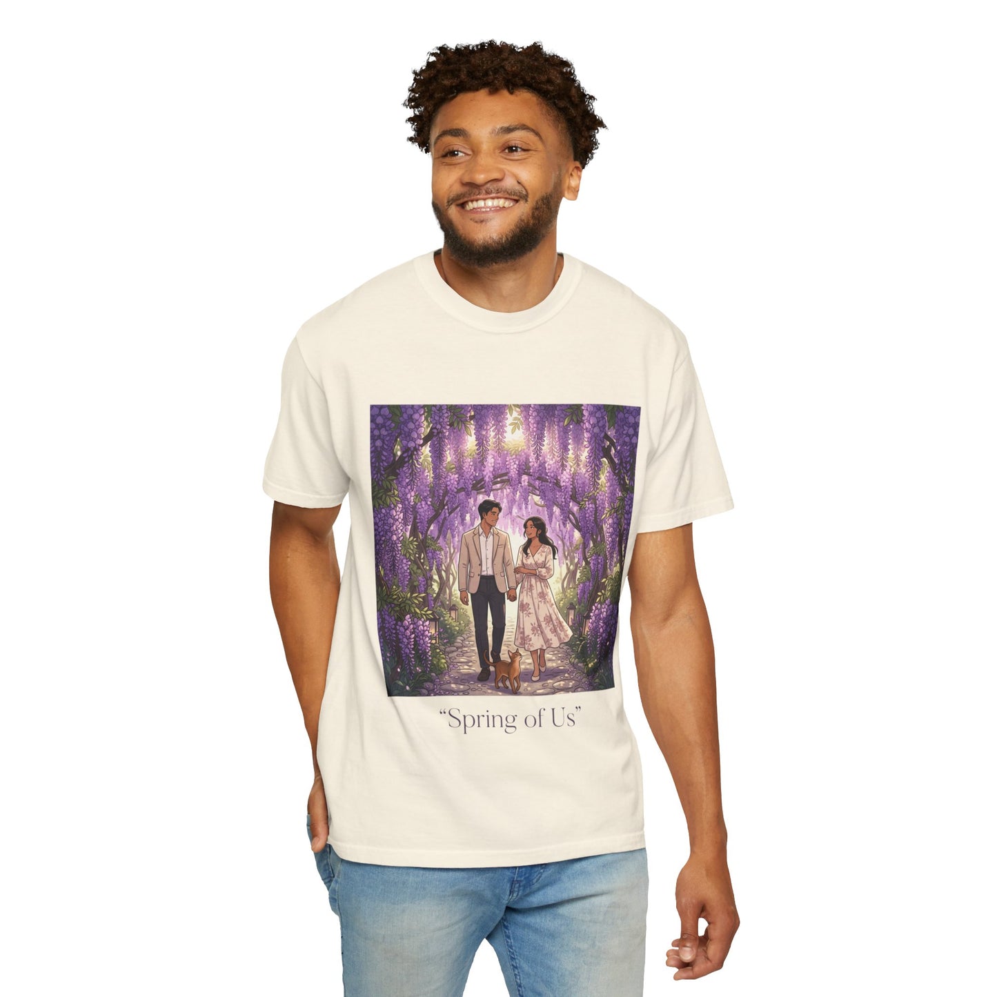 Spring of Us T-Shirt — Romantic Wisteria Couple Graphic Tee