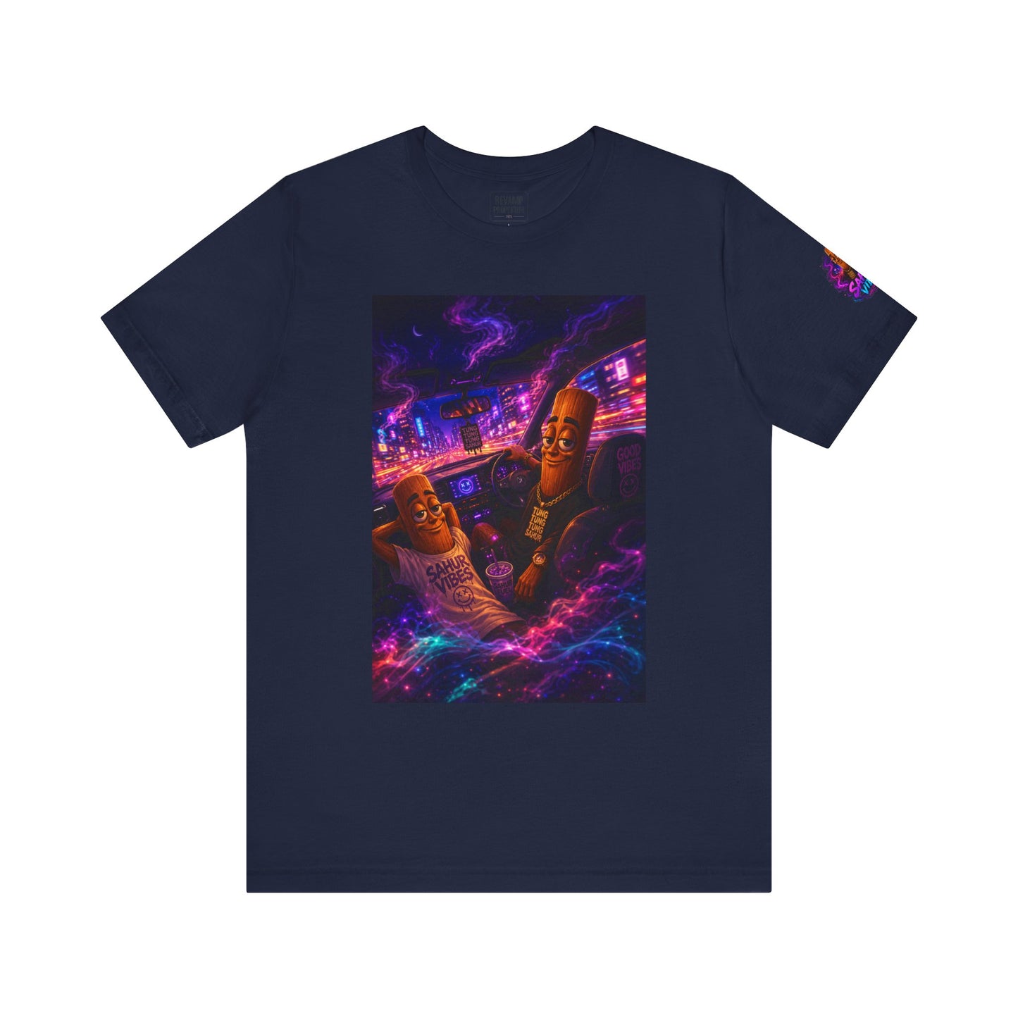 Tung Tung Tung Sahur Who Ride Like Us T-Shirt — Night Cruise Vaporwave Graphic Tee