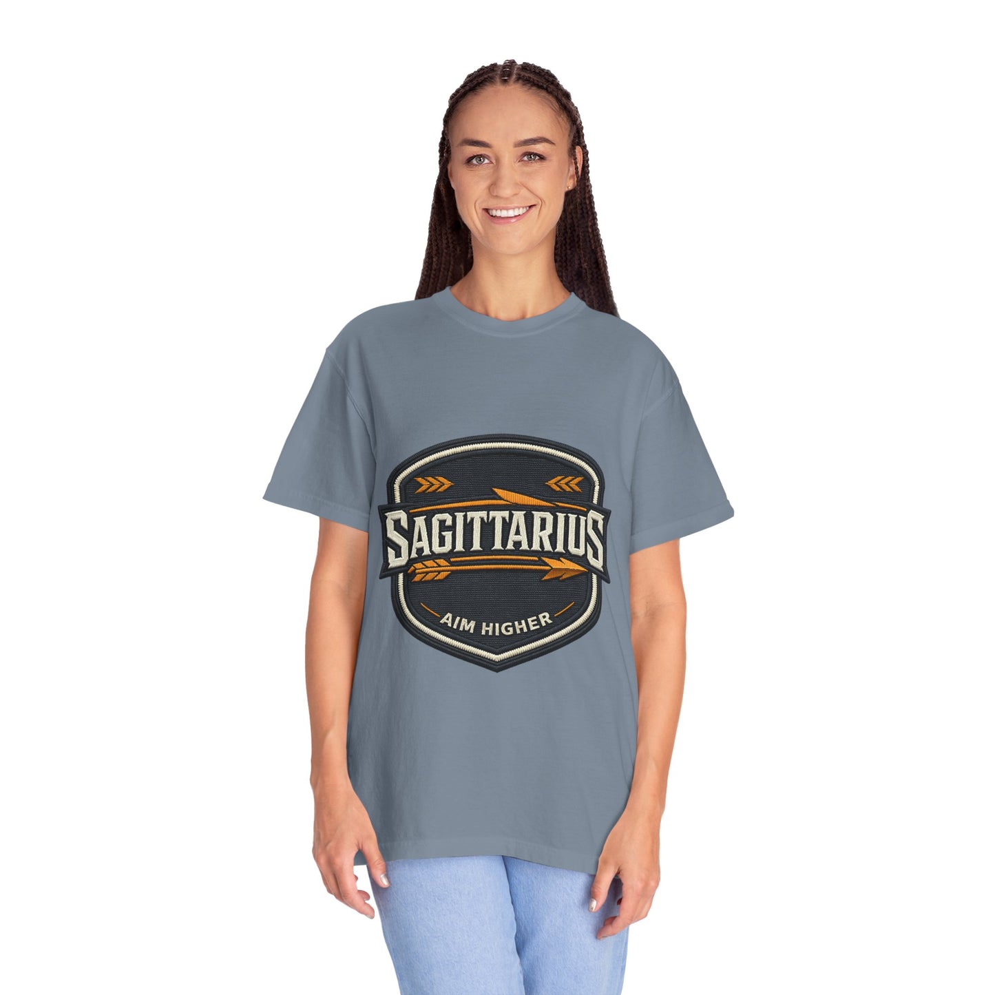 Sagittarius 'Aim Higher' T‑Shirt — Zodiac Archer Graphic Tee