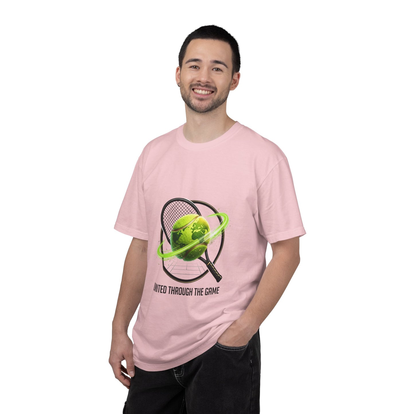 Tennis Globe T‑Shirt — "United Through the Game" Sports Tee