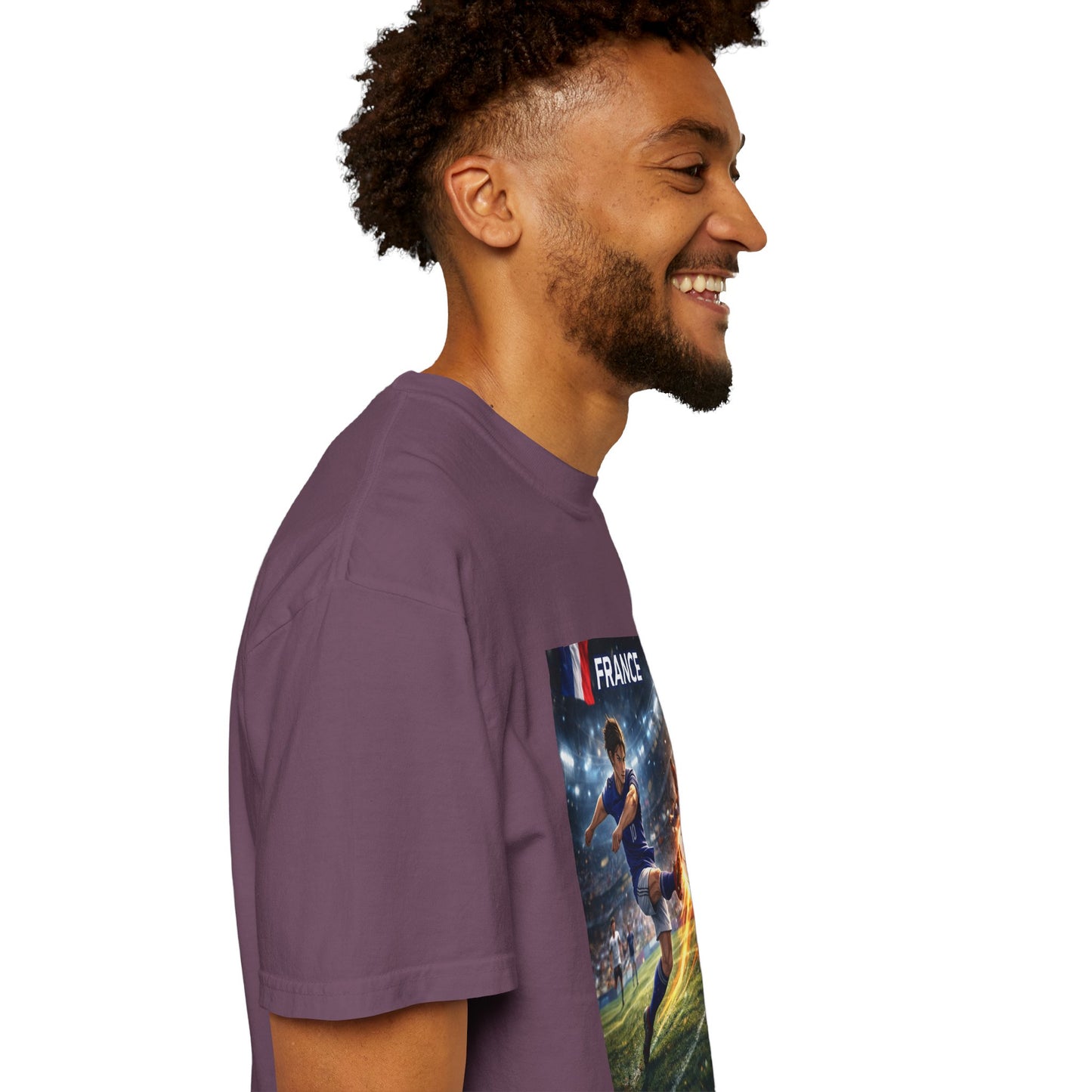 France Soccer Player Graphic T-Shirt — Football Kick Stadium Design