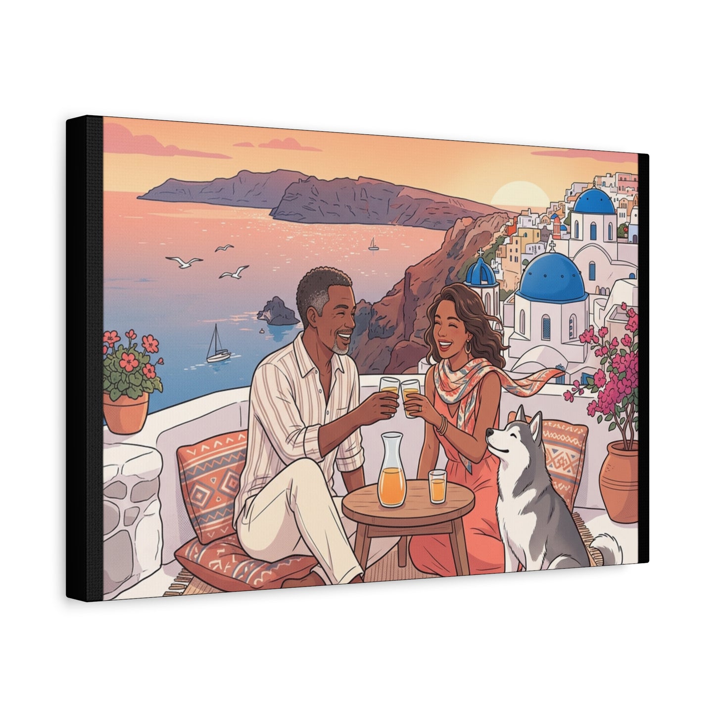 Santorini, Greece – “Sunset Serenade - Matte Canvas, Stretched, 1.25"