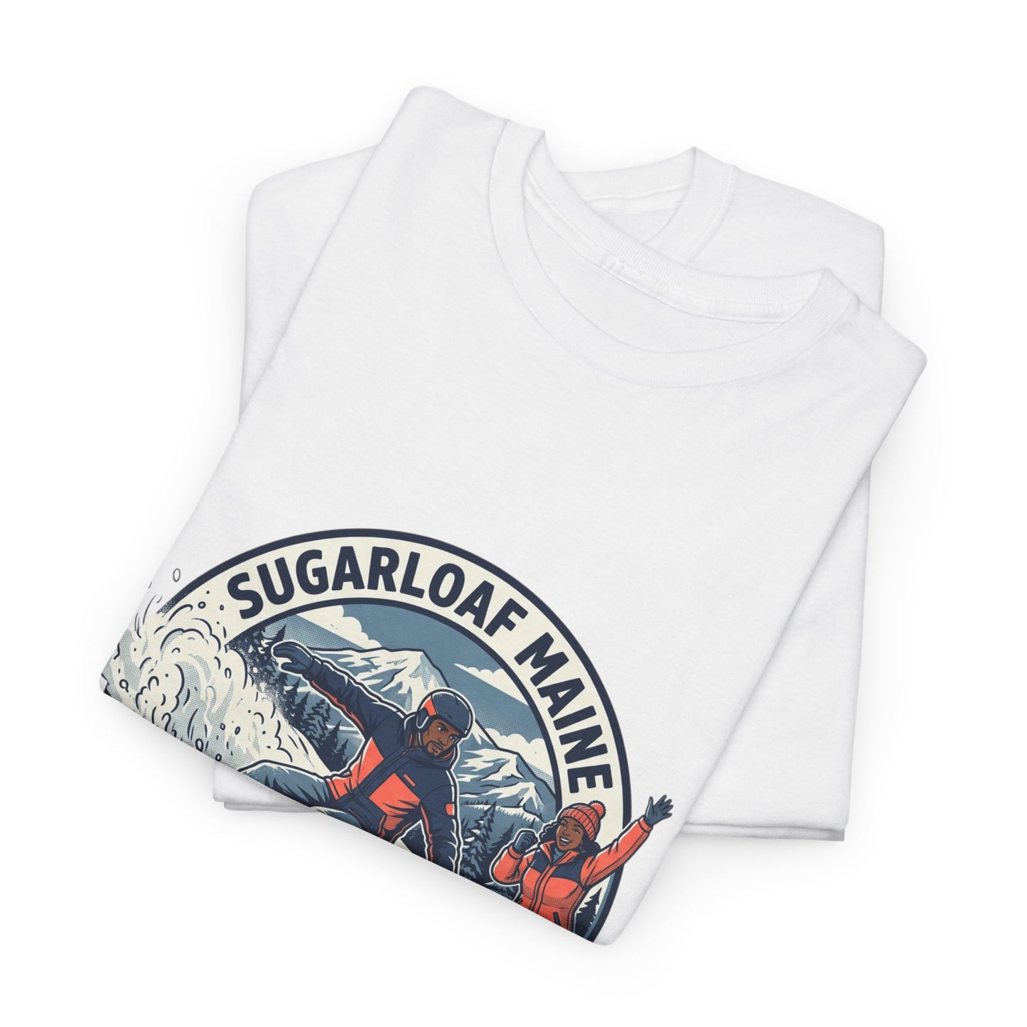 Sugarloaf Maine Snowboard & Ski T‑Shirt — Sugarloaf‑Carrabassett Valley Retro Graphic Tee