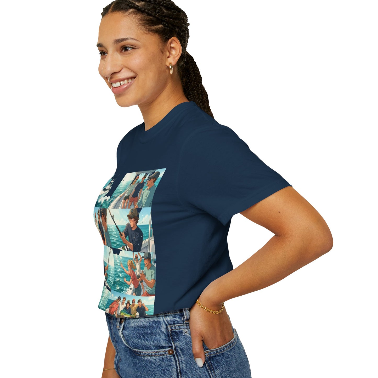 Deep Sea Energy (Friends Fishing Edition) Fishing Trip Photo Collage T-Shirt
