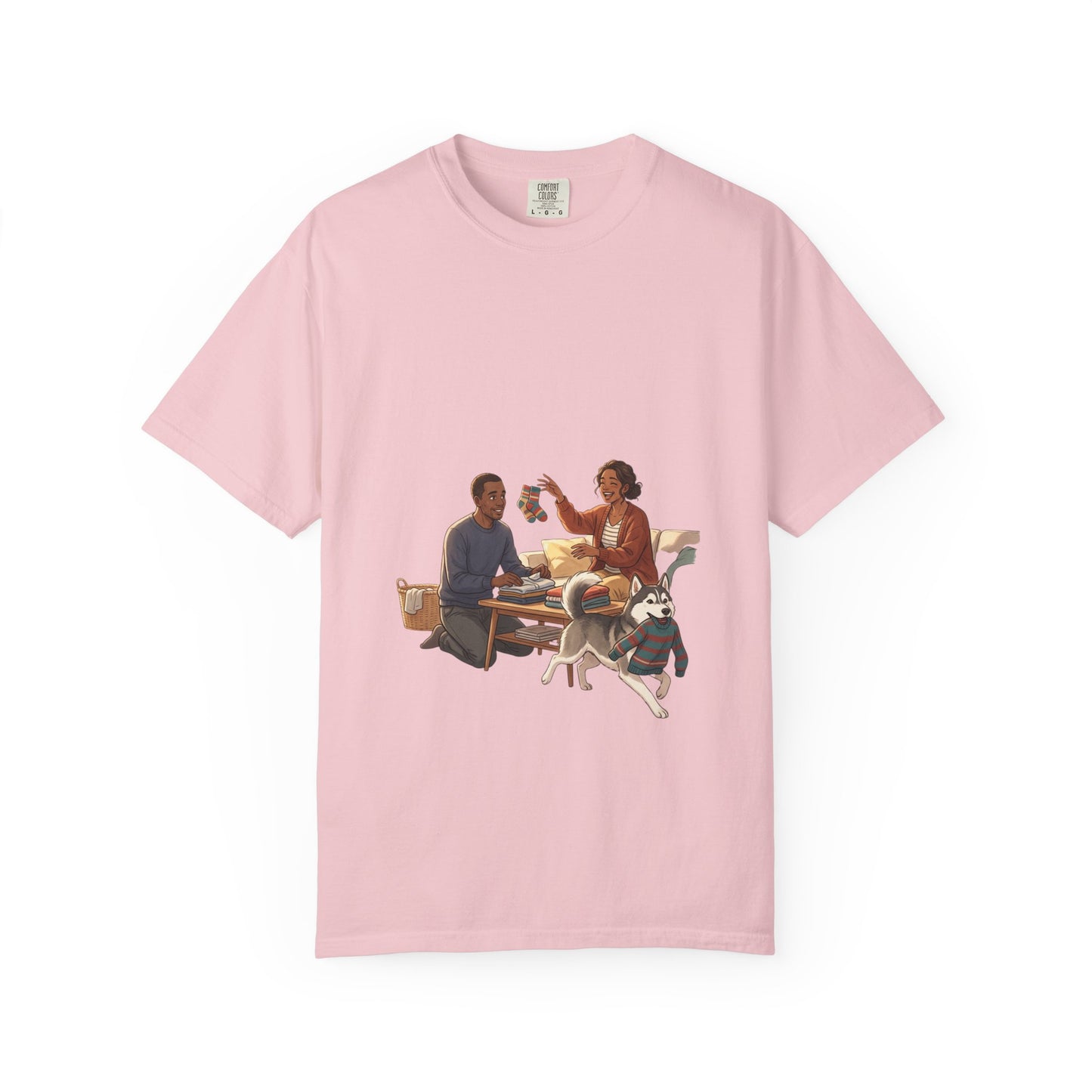 Picnic Cheers T-Shirt — Vintage Couple & Dog Illustration Tee