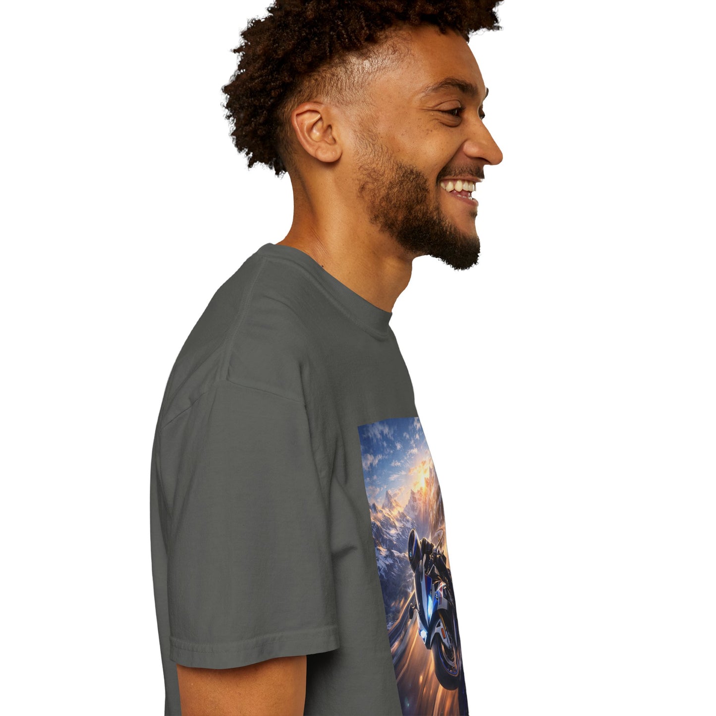 BMW S1000RR ALPINE GHOST RIDE - T‑Shirt — Sportbike Skyline Graphic Tee