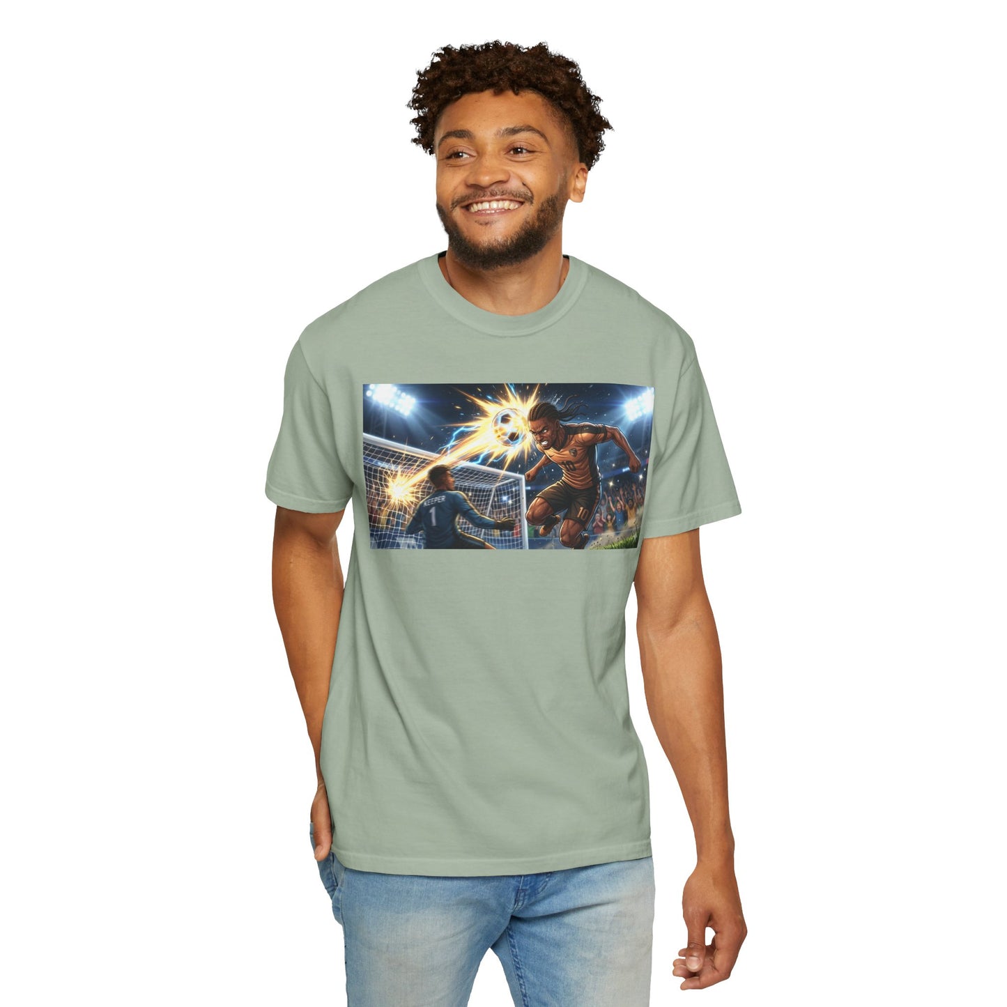 Soccer Goal Explosion T-Shirt — Action-Packed Football Graphic Tee