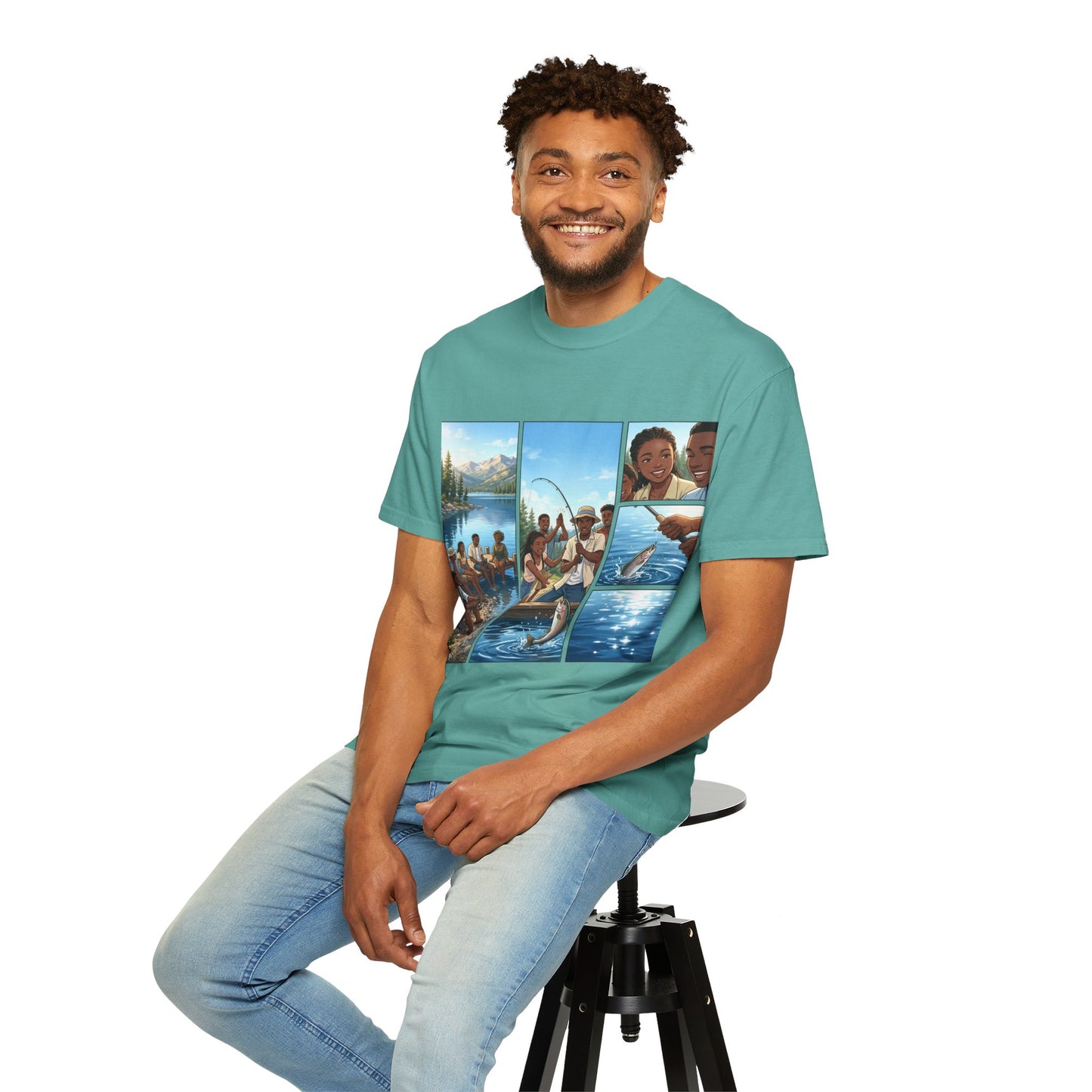 ake Tahoe Fishing Moments T-Shirt — Retro Outdoors Fishing Graphic Tee