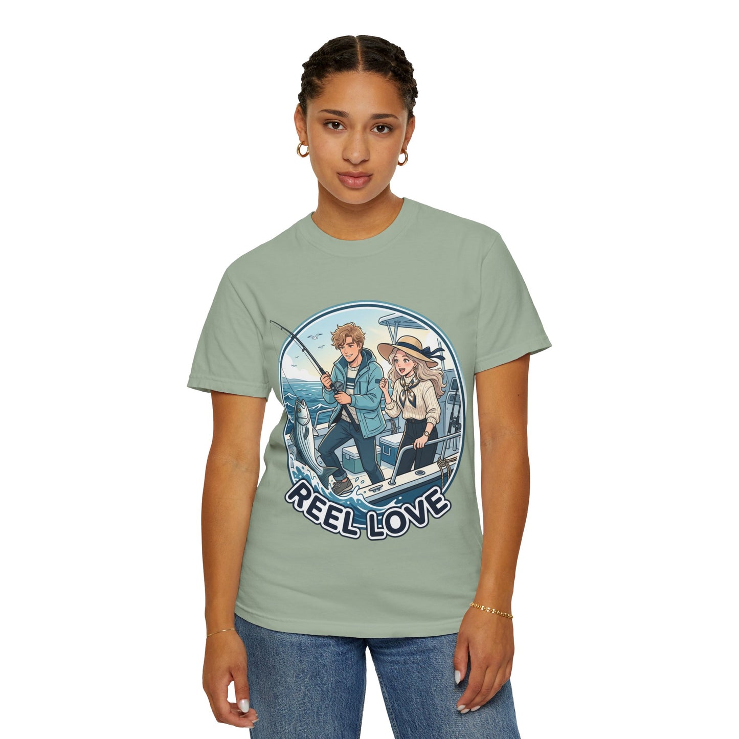 Reel Love Fishing T-Shirt — Cute Couple Anglers Graphic Tee