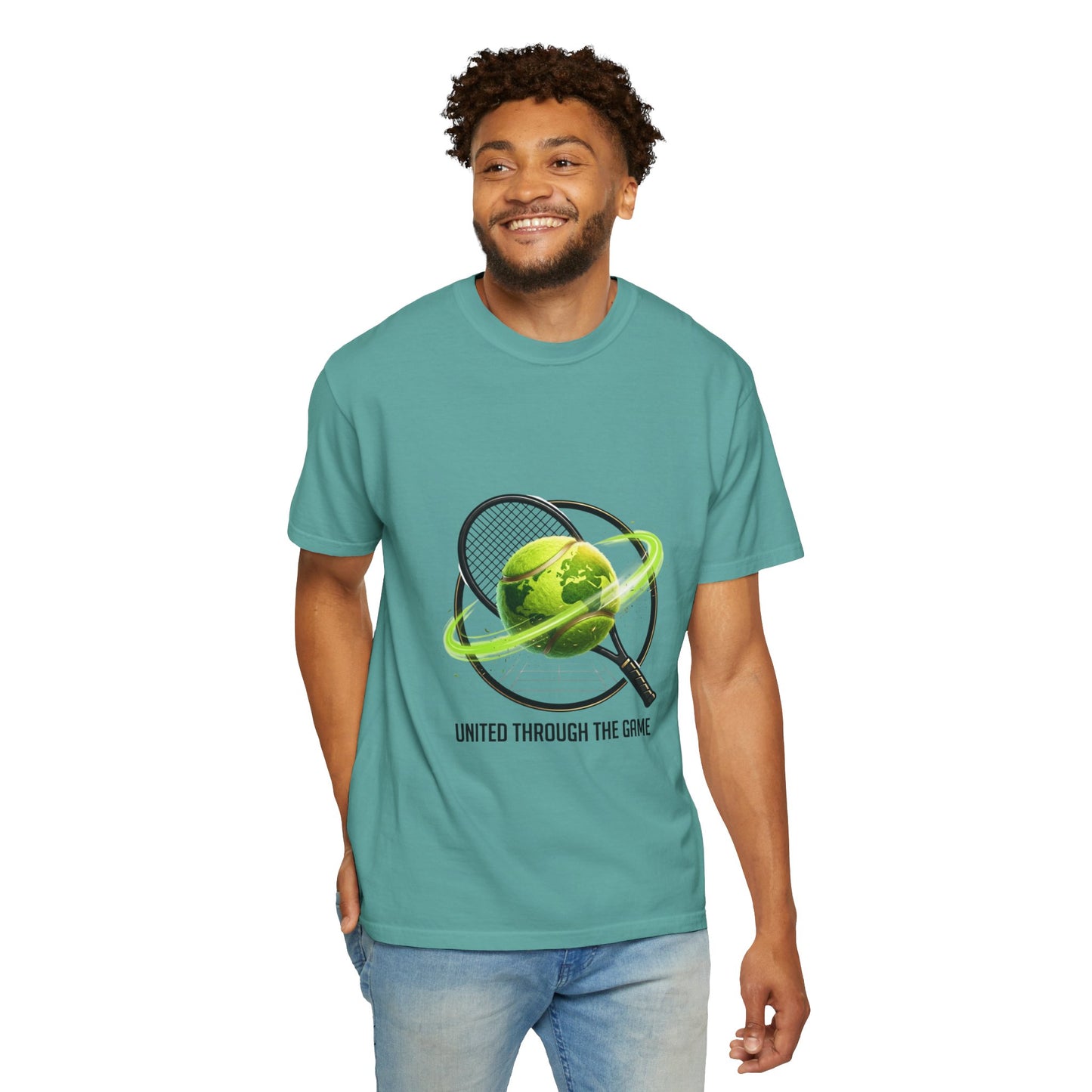 Tennis Globe T‑Shirt — "United Through the Game" Sports Tee