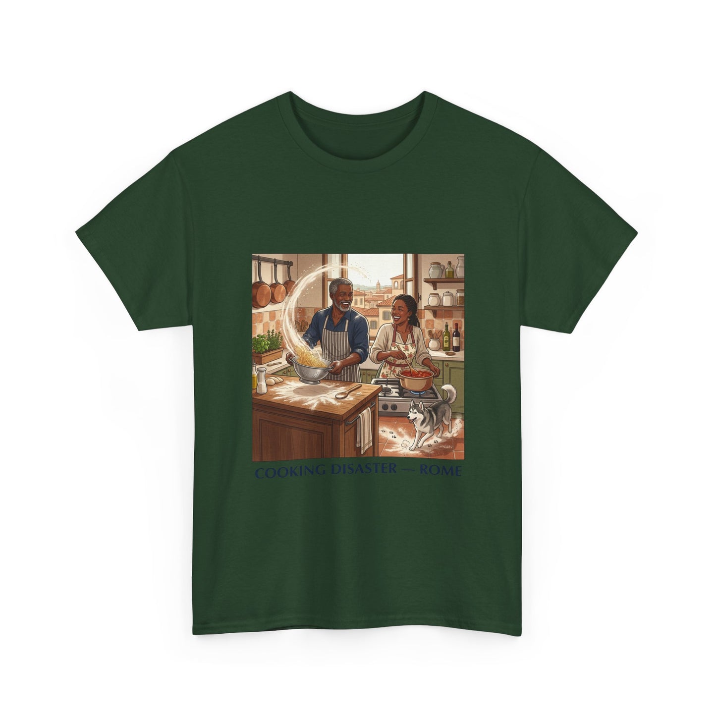 T-Shirt — 'Cooking Disaster — Rome' Illustrated Cooking Tee
