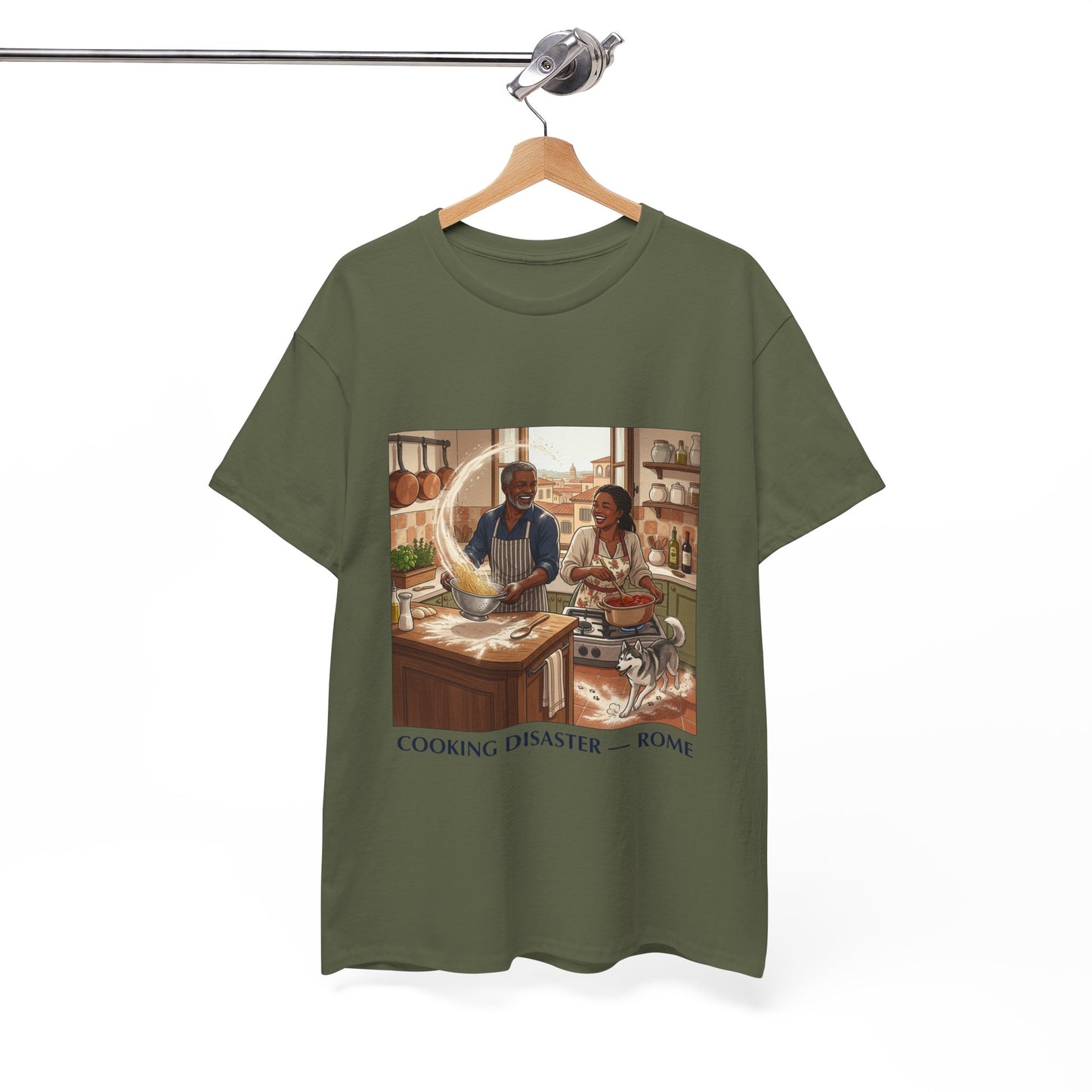 T-Shirt — 'Cooking Disaster — Rome' Illustrated Cooking Tee