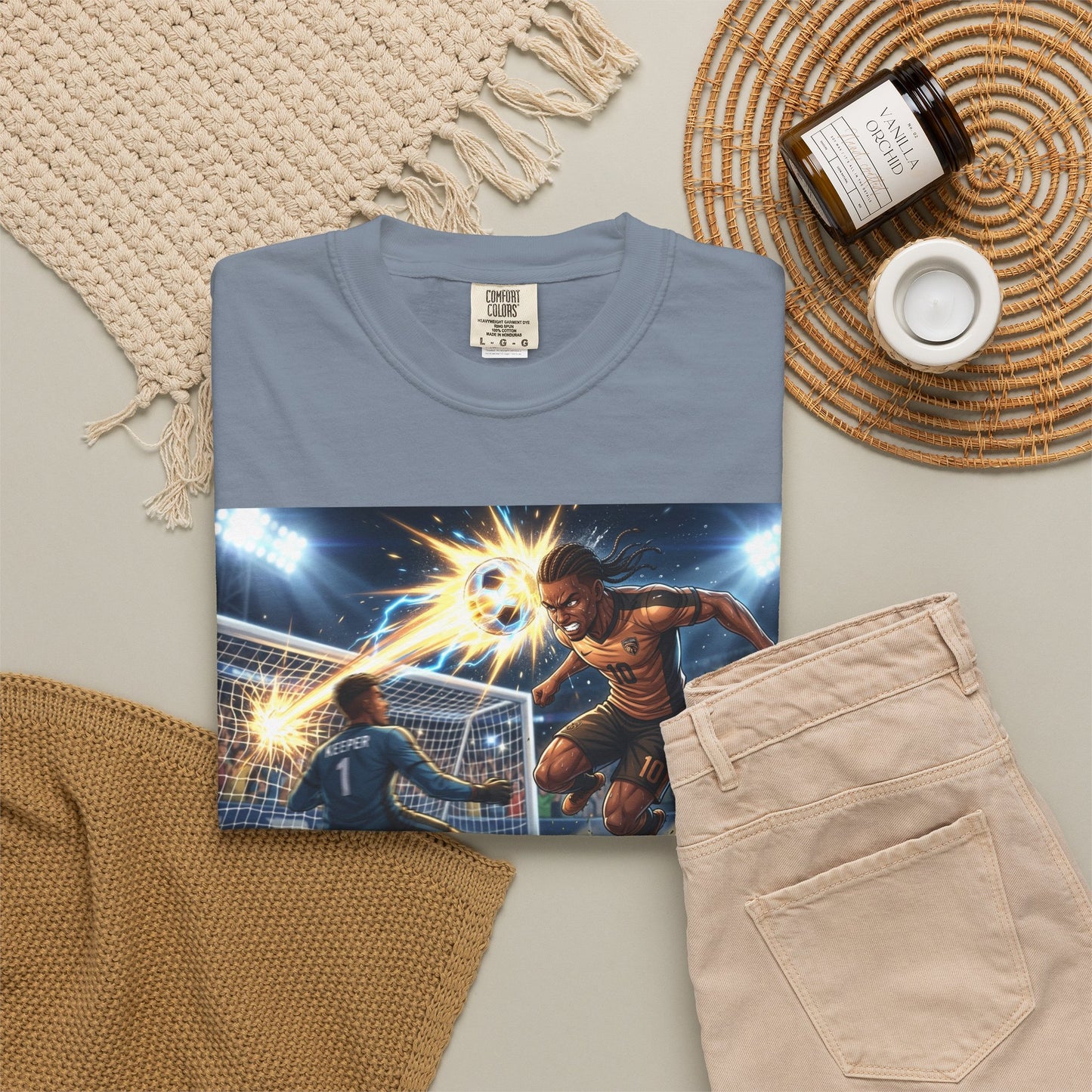 Soccer Goal Explosion T-Shirt — Action-Packed Football Graphic Tee