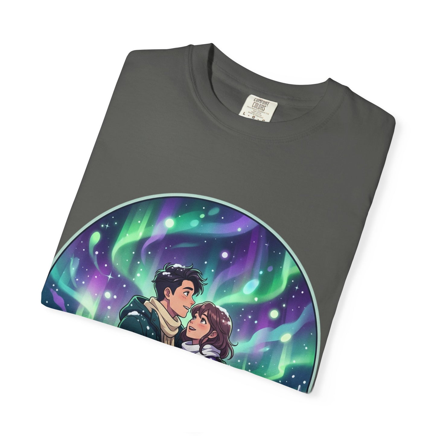 Night Magic T-Shirt — Northern Lights Couple Illustration