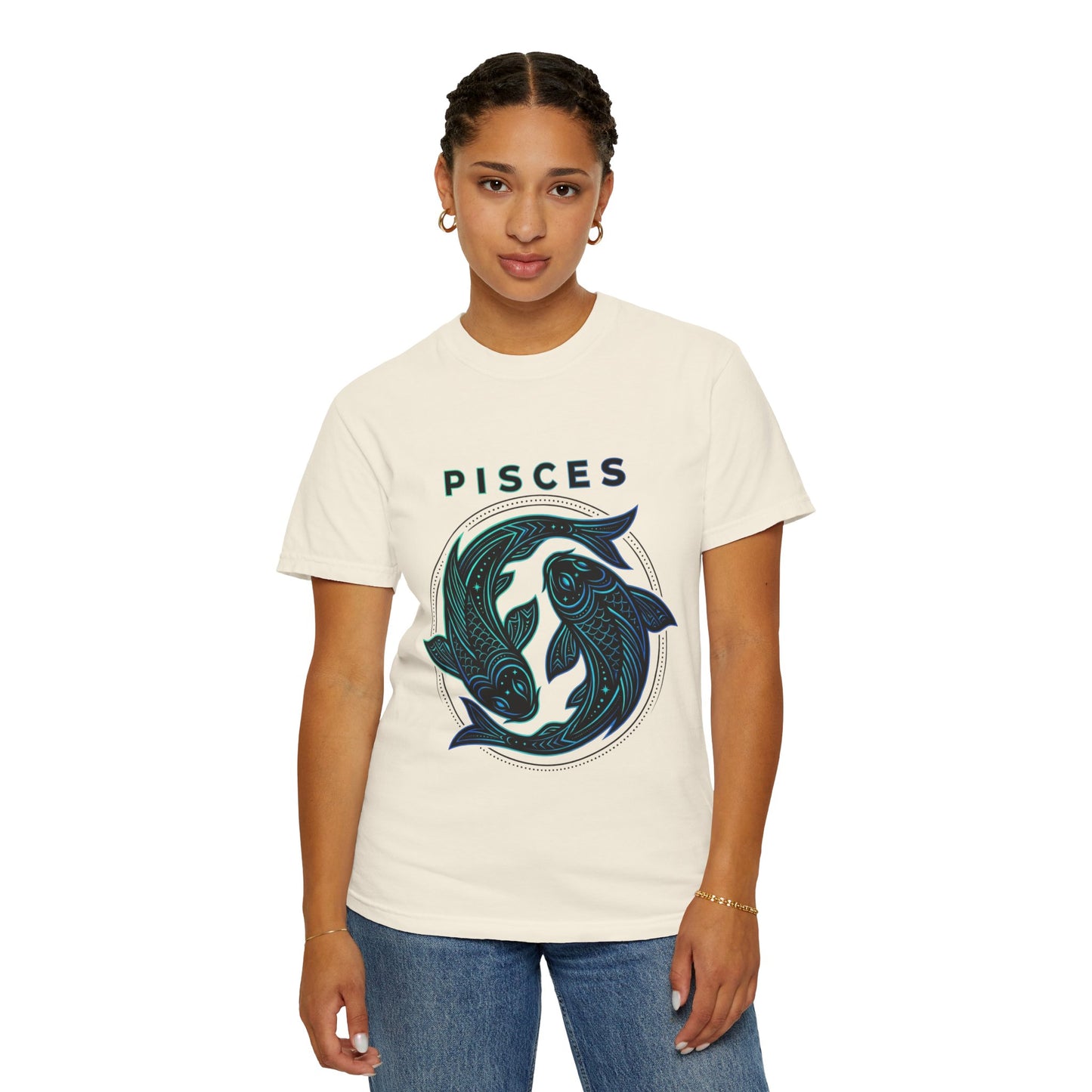 Pisces Zodiac T-Shirt — Artistic Twin Fish Astrology Tee