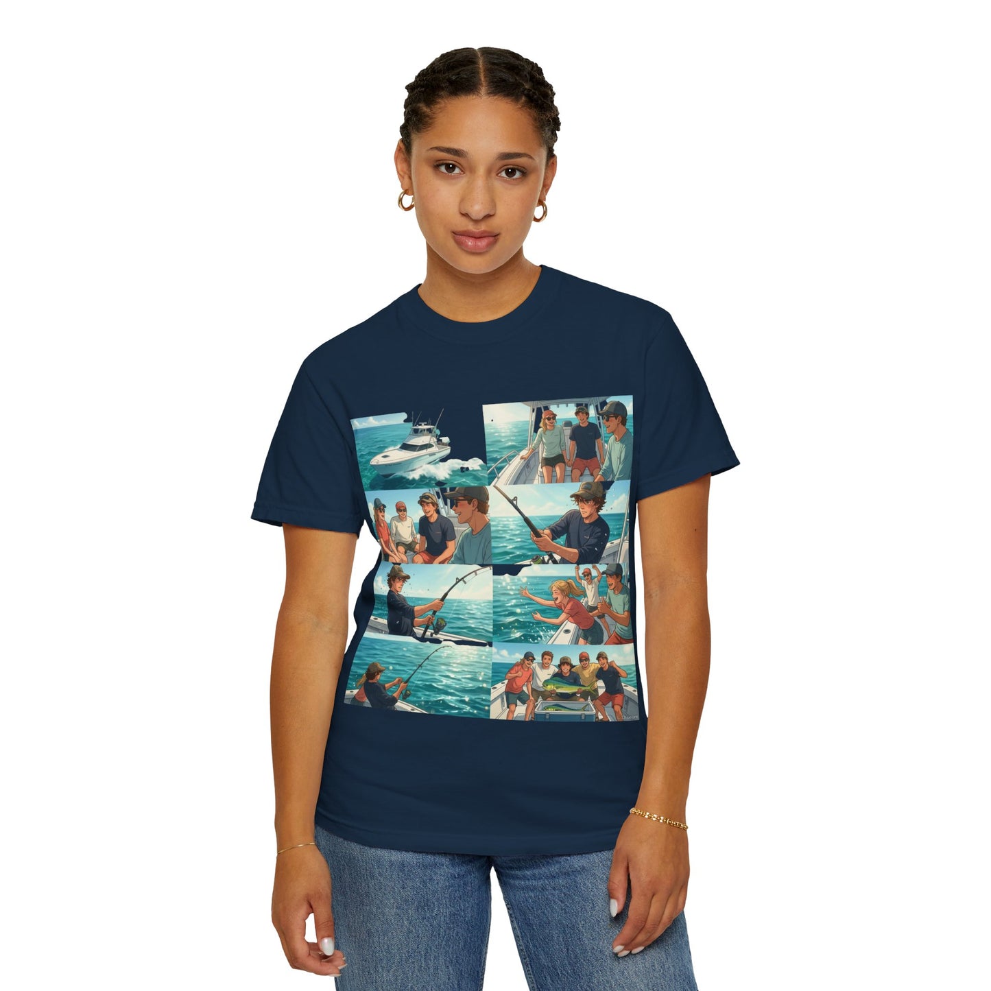 Deep Sea Energy (Friends Fishing Edition) Fishing Trip Photo Collage T-Shirt