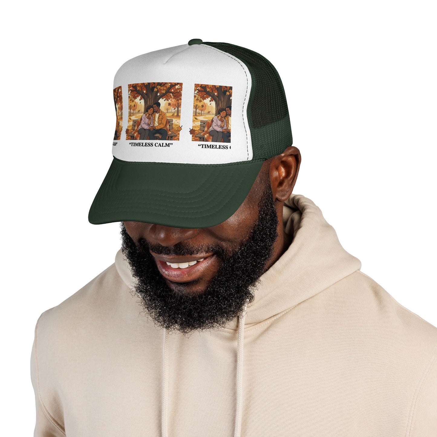 Trucker Cap — "Timeless Calm" Autumn Couple Vintage Patch