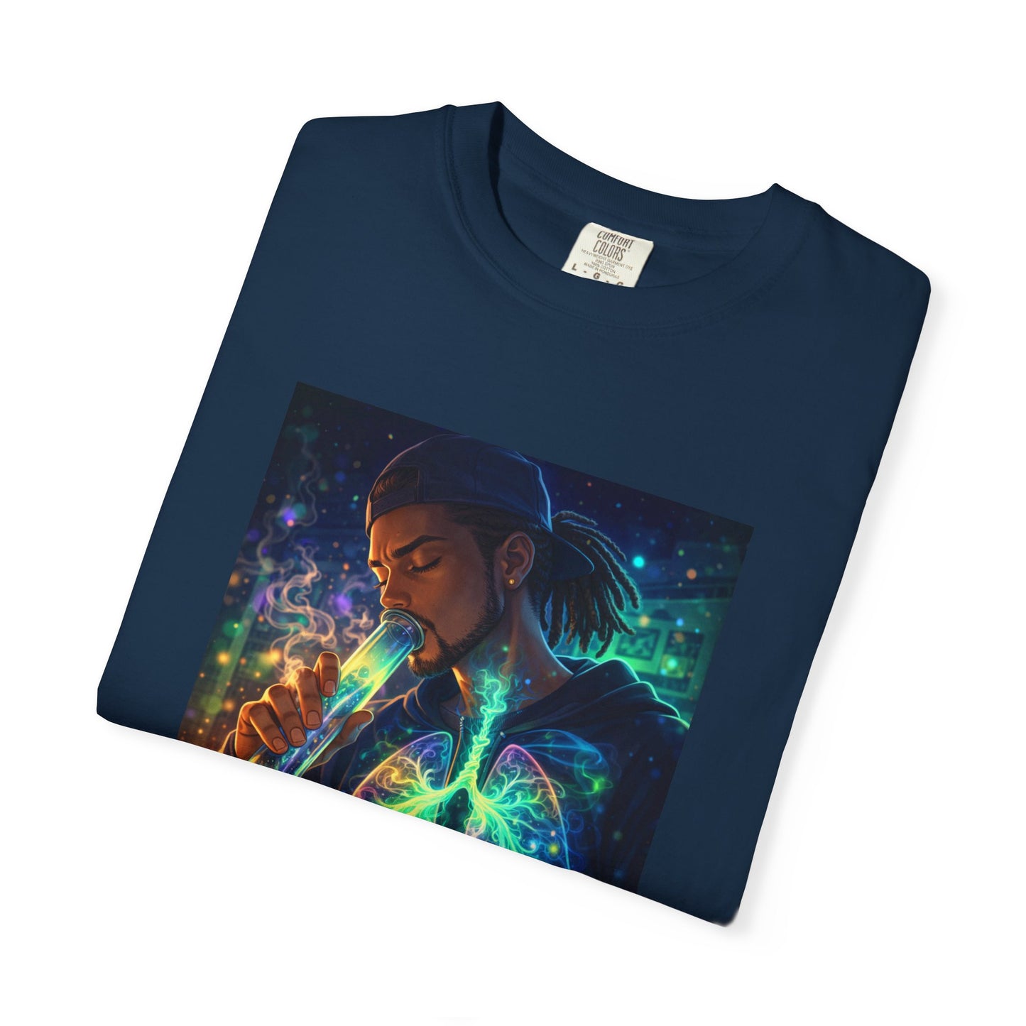 Cosmic Lungs T-Shirt — Neon Anatomical Art Tee