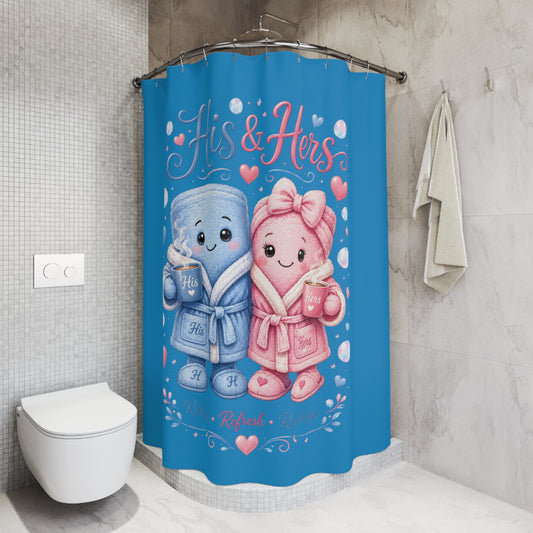 His Towel & Her Towel Shower Curtain — Romantic Couples Bathroom Decor