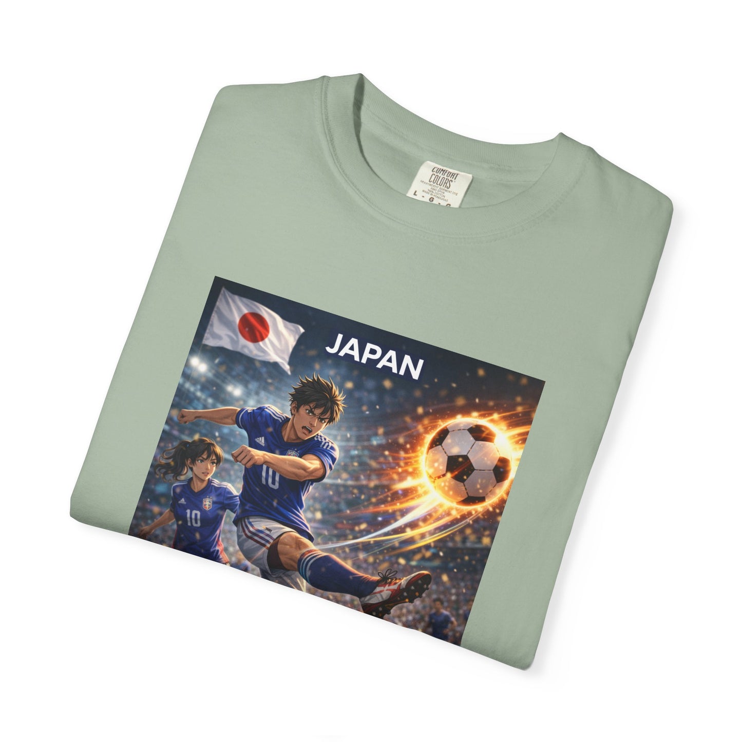 Japan Soccer Team Graphic T‑Shirt — Dynamic Football Players Design