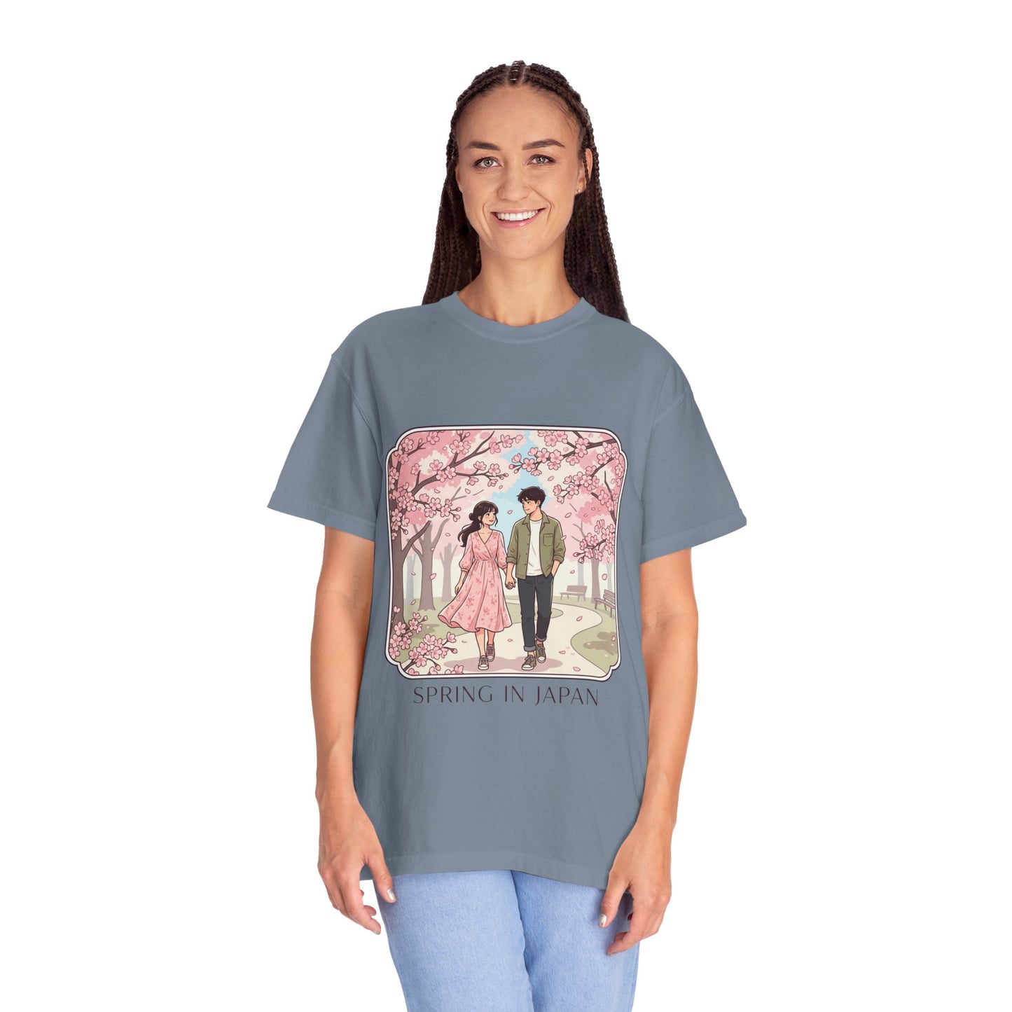 Spring in Japan T-Shirt — Cherry Blossom Couple Graphic Tee