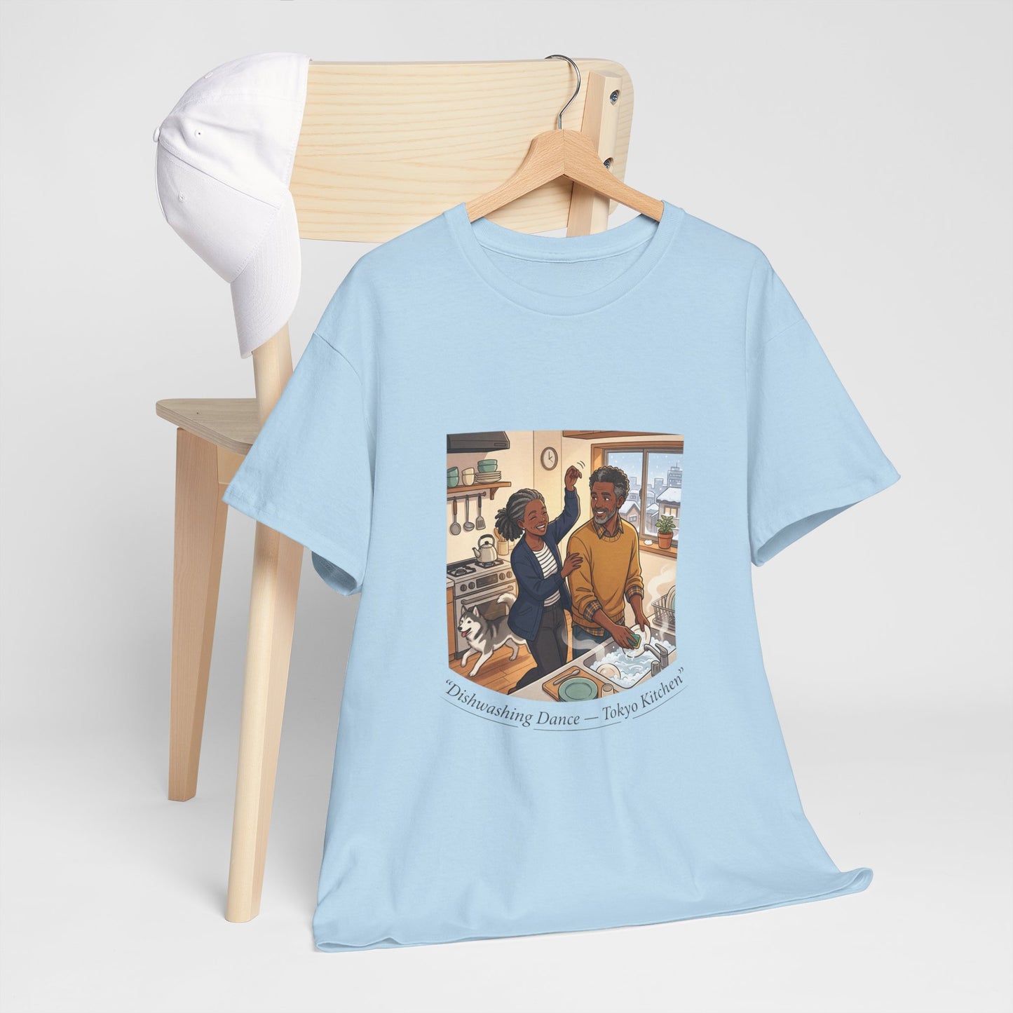 Dishwashing Dance Tee — Couple Kitchen Graphic T-Shirt