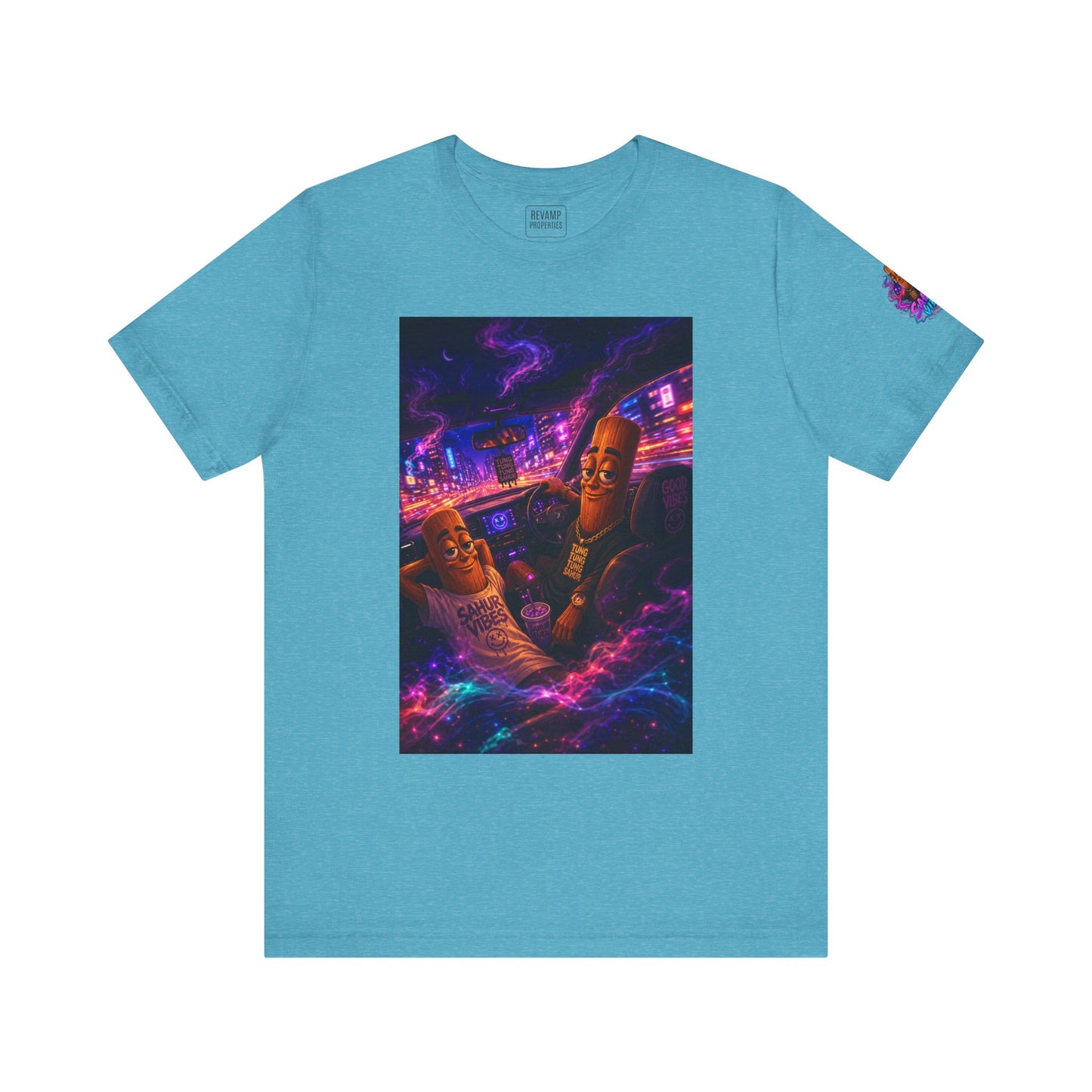 Tung Tung Tung Sahur Who Ride Like Us T-Shirt — Night Cruise Vaporwave Graphic Tee