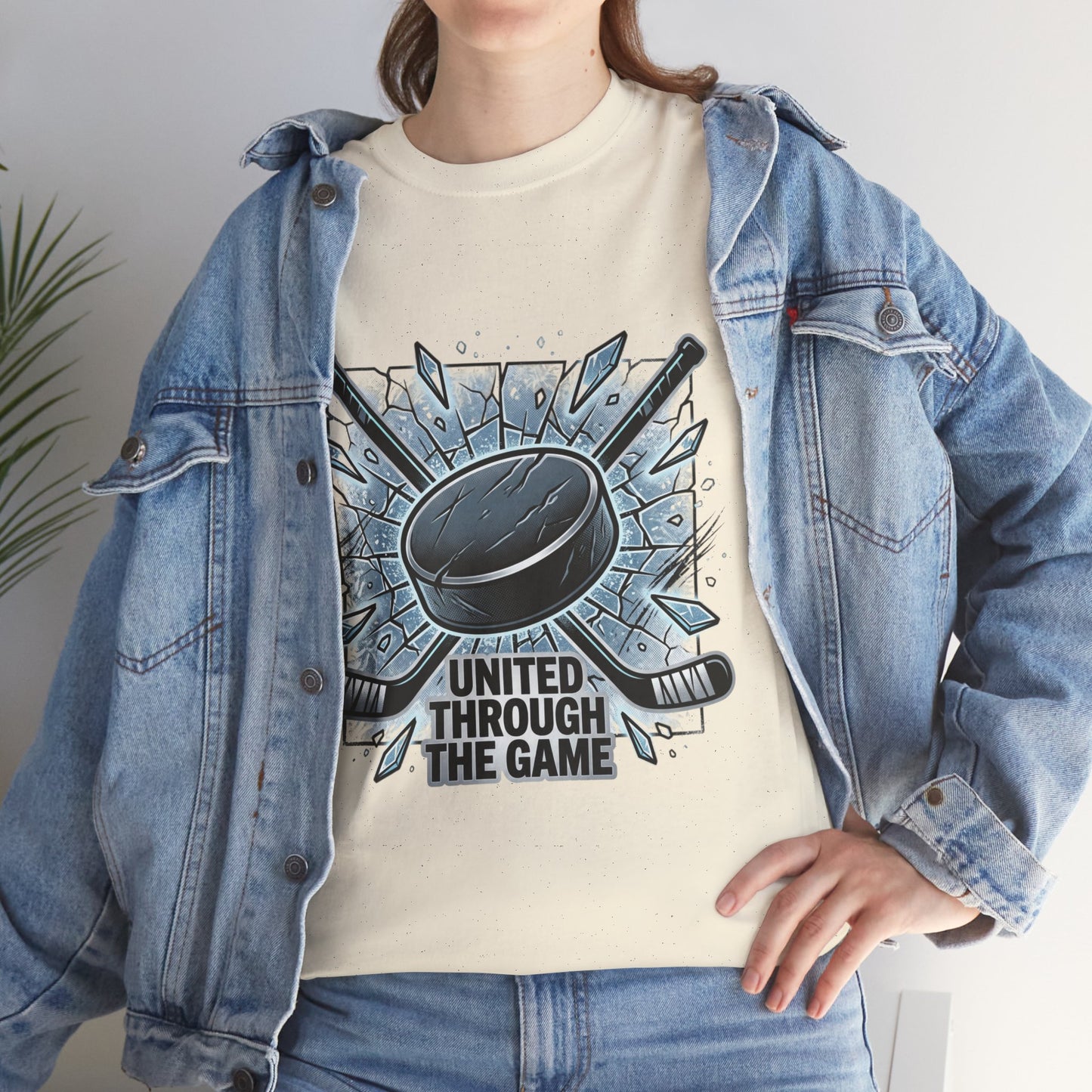 Hockey T-Shirt — "United Through the Game" Graphic Tee