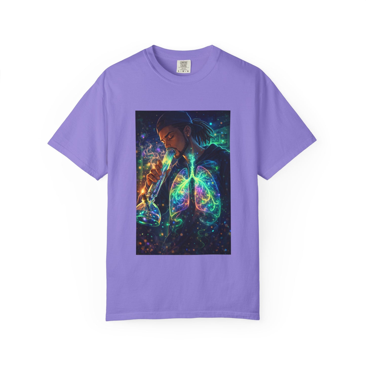 Cosmic Lungs T-Shirt — Neon Anatomical Art Tee