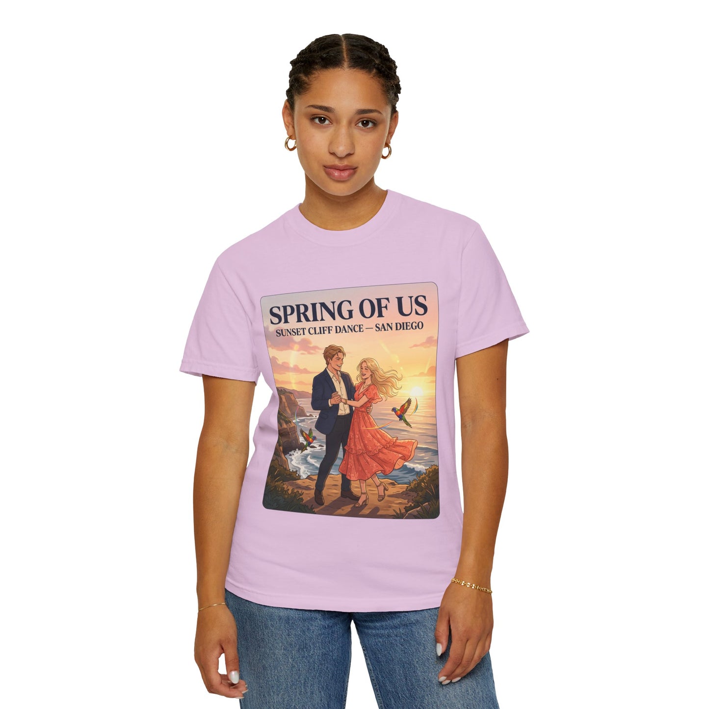 Spring of Us T‑Shirt — Sunset Cliff Dance San Diego Vintage Romance Tee