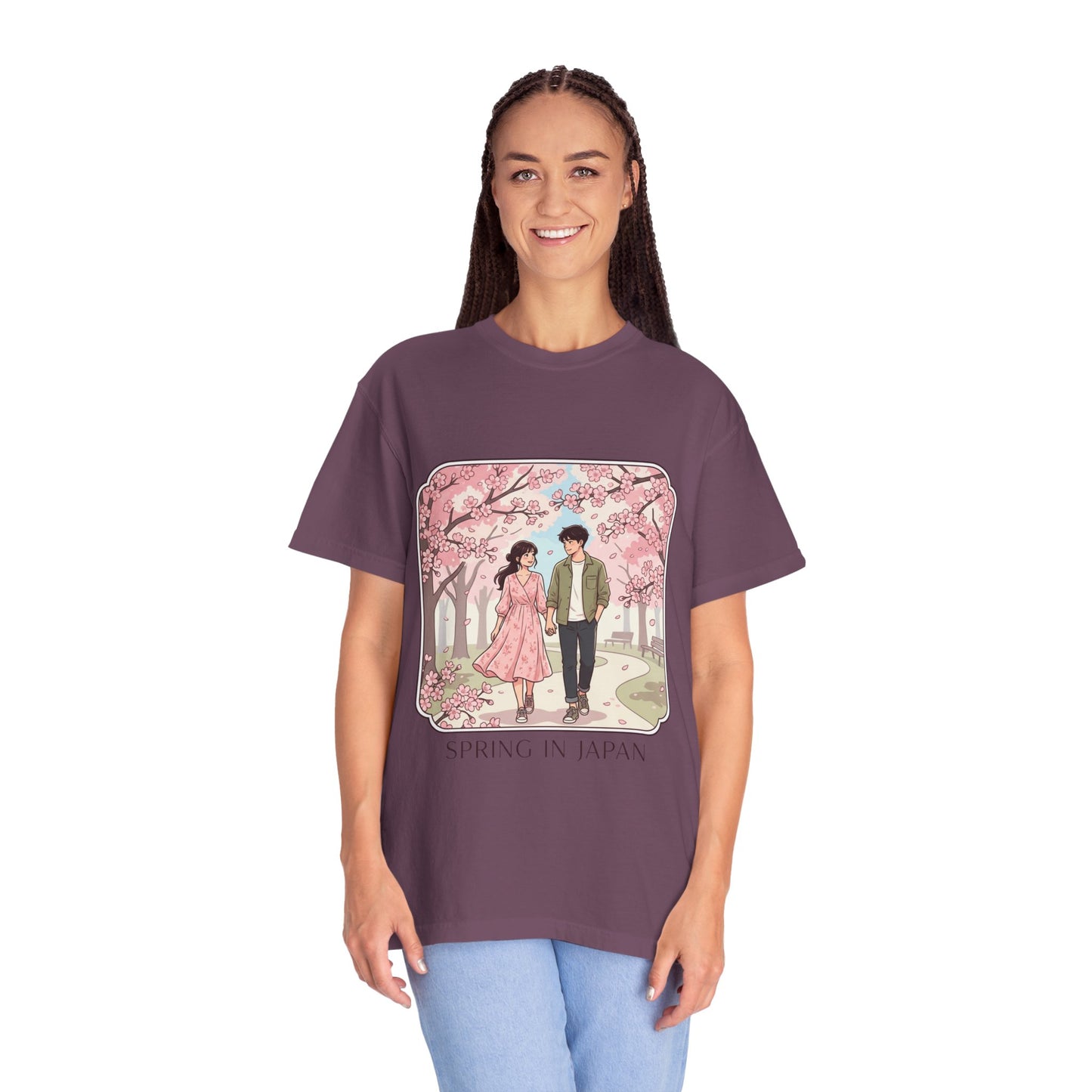 Spring in Japan T-Shirt — Cherry Blossom Couple Graphic Tee