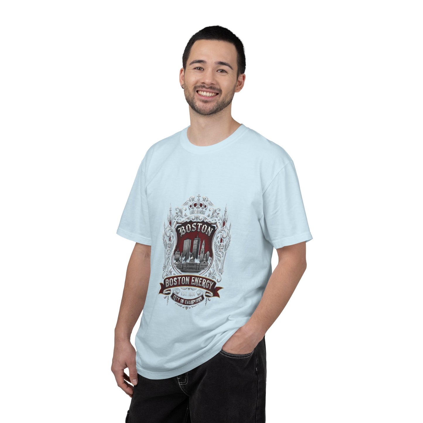 Boston Energy Vintage Crest T-Shirt — Retro City Skyline Tee