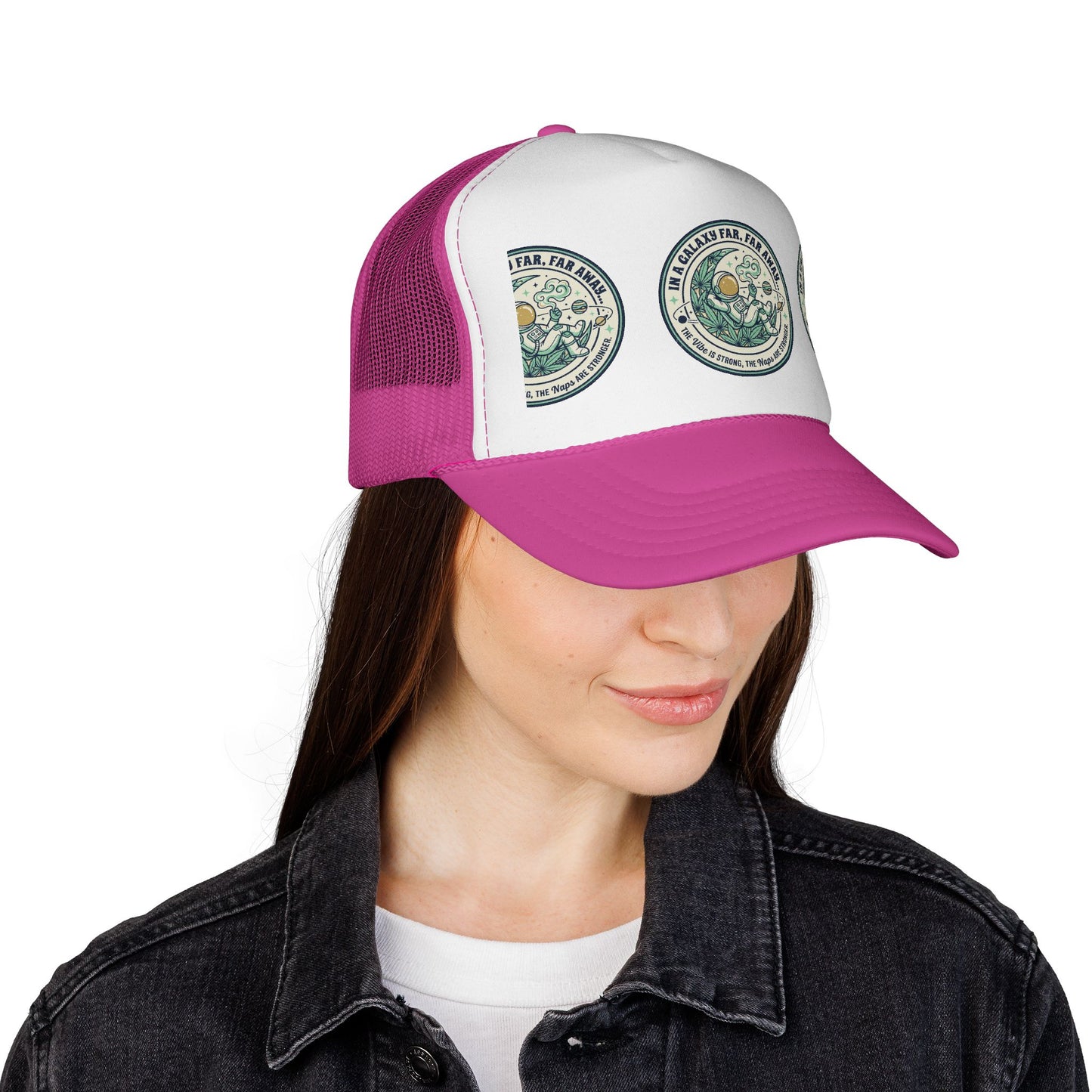 Trucker Cap — Vintage Celestial Patch Design (‘Far, Far, Far Away’ Space Badge)