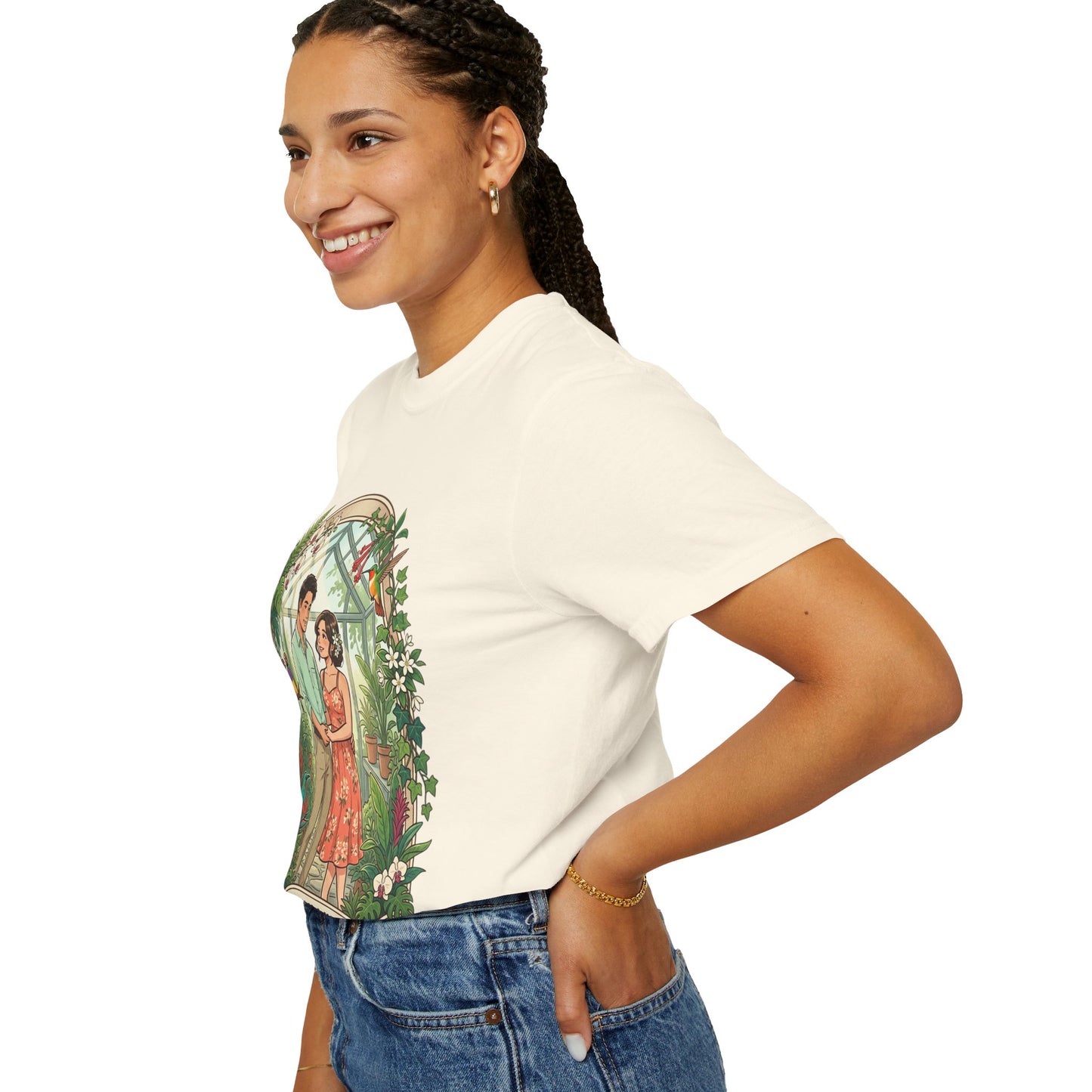 Romantic Greenhouse Couples T-Shirt — “Love Grows Where We Nurture It”