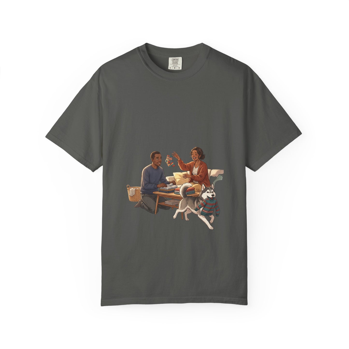 Picnic Cheers T-Shirt — Vintage Couple & Dog Illustration Tee