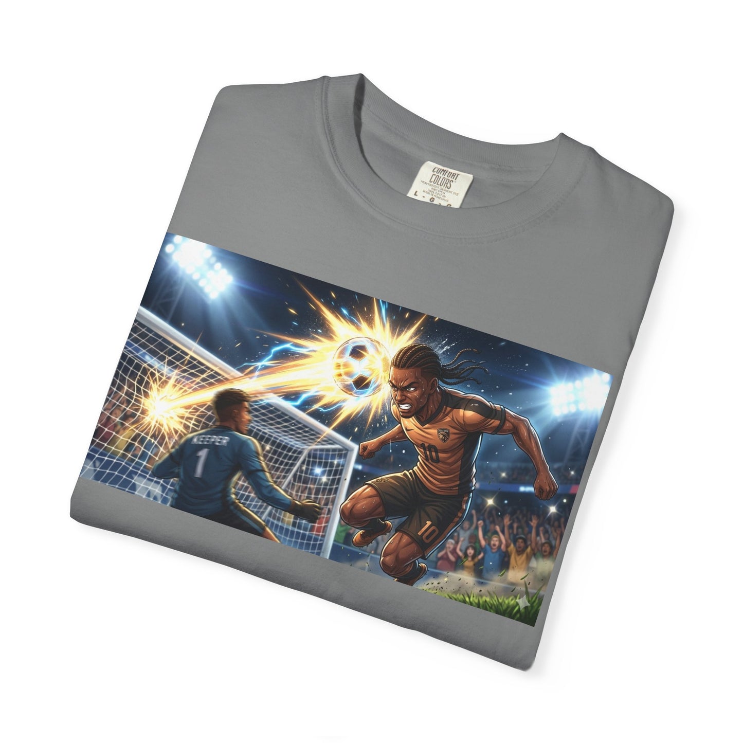 Soccer Goal Explosion T-Shirt — Action-Packed Football Graphic Tee