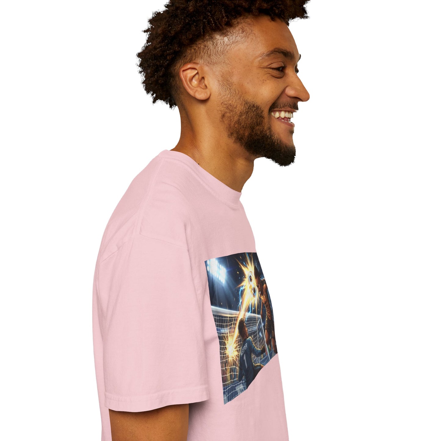 Soccer Goal Celebration T-Shirt — Action Football Scene Graphic Tee