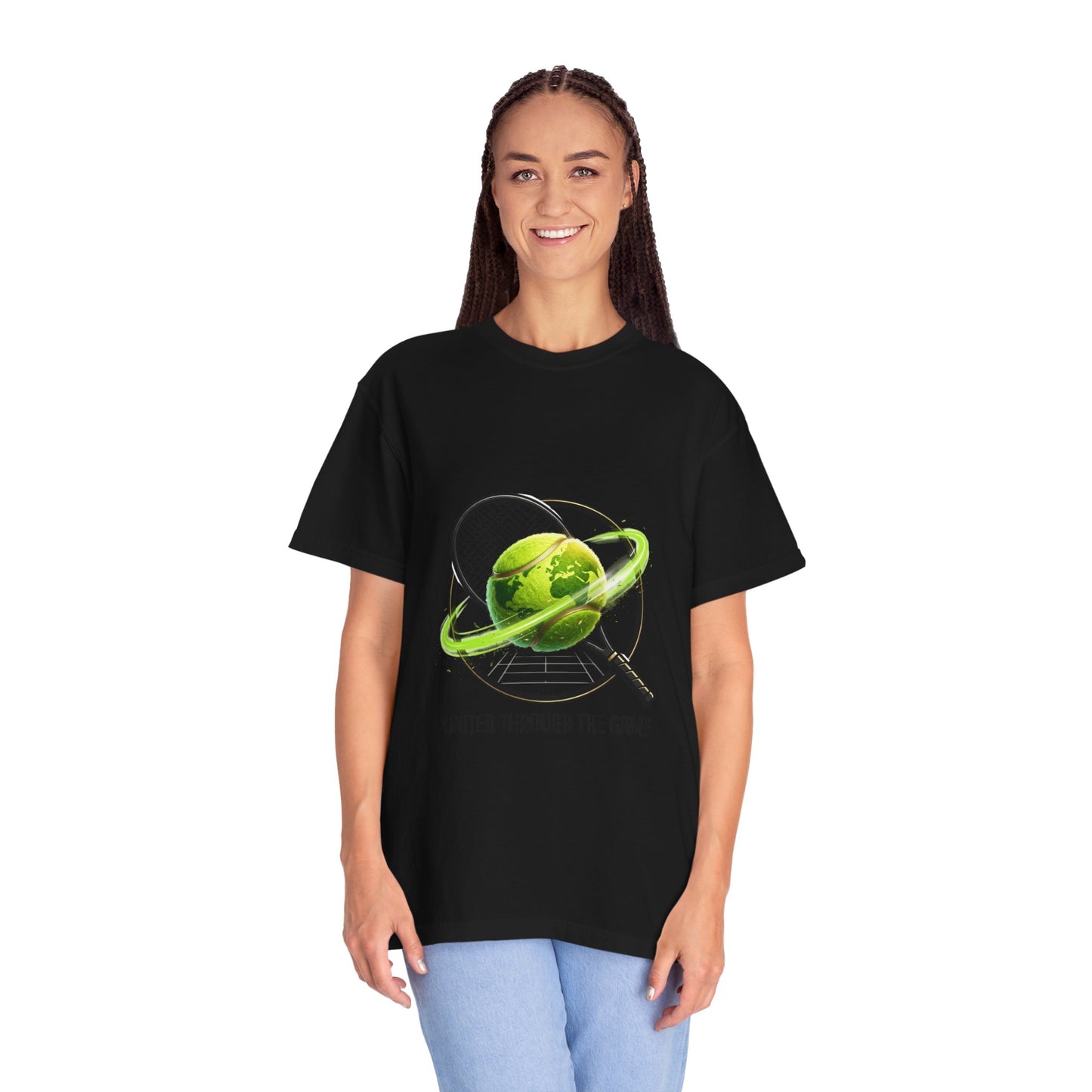 Tennis Globe T‑Shirt — "United Through the Game" Sports Tee