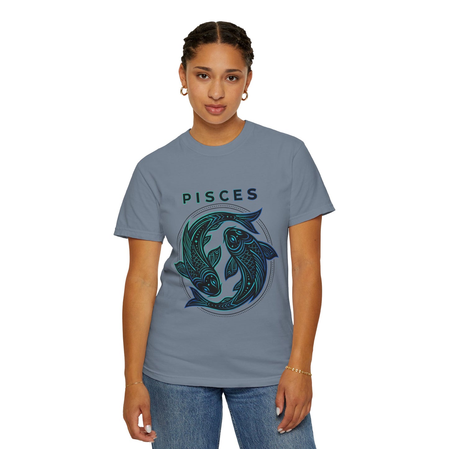 Pisces Zodiac T-Shirt — Artistic Twin Fish Astrology Tee