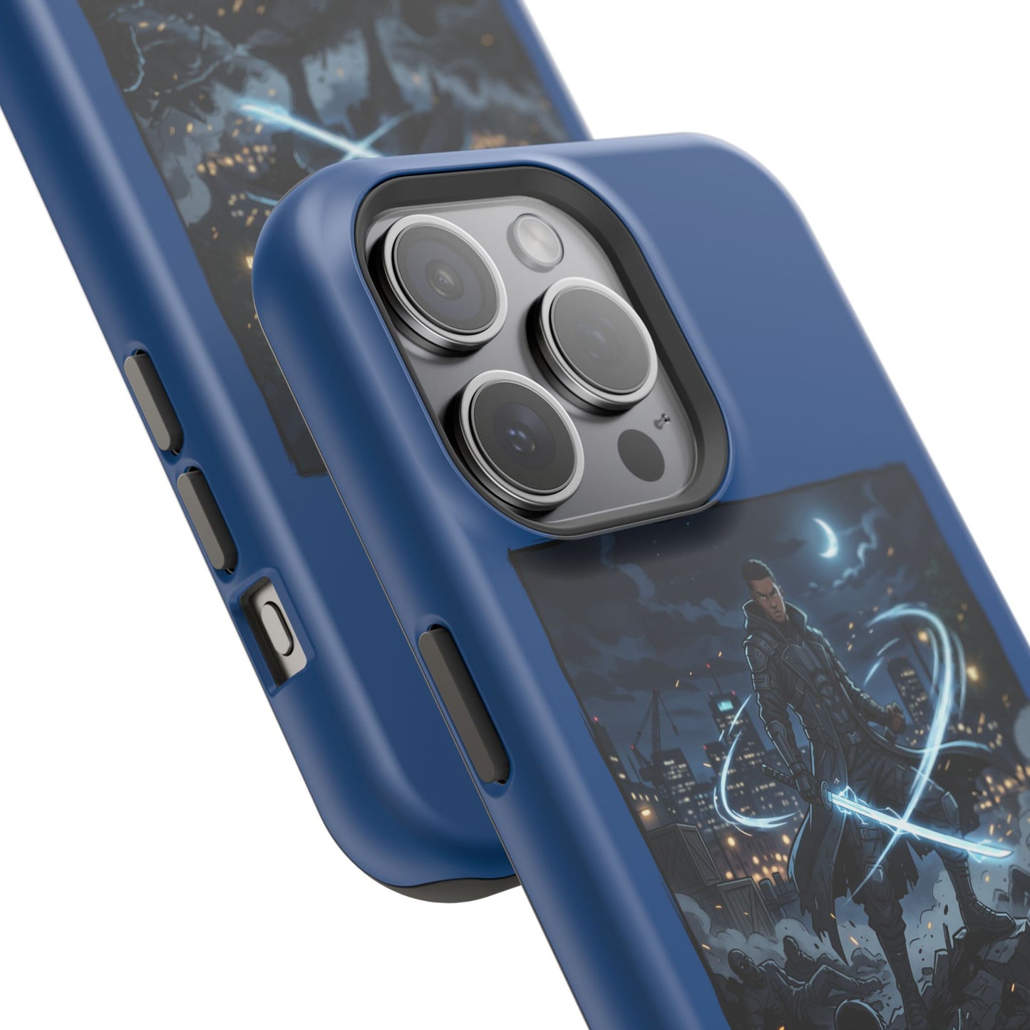 Magnetic Impact-Resistant Phone Case — Night Warrior Sci‑Fi Design