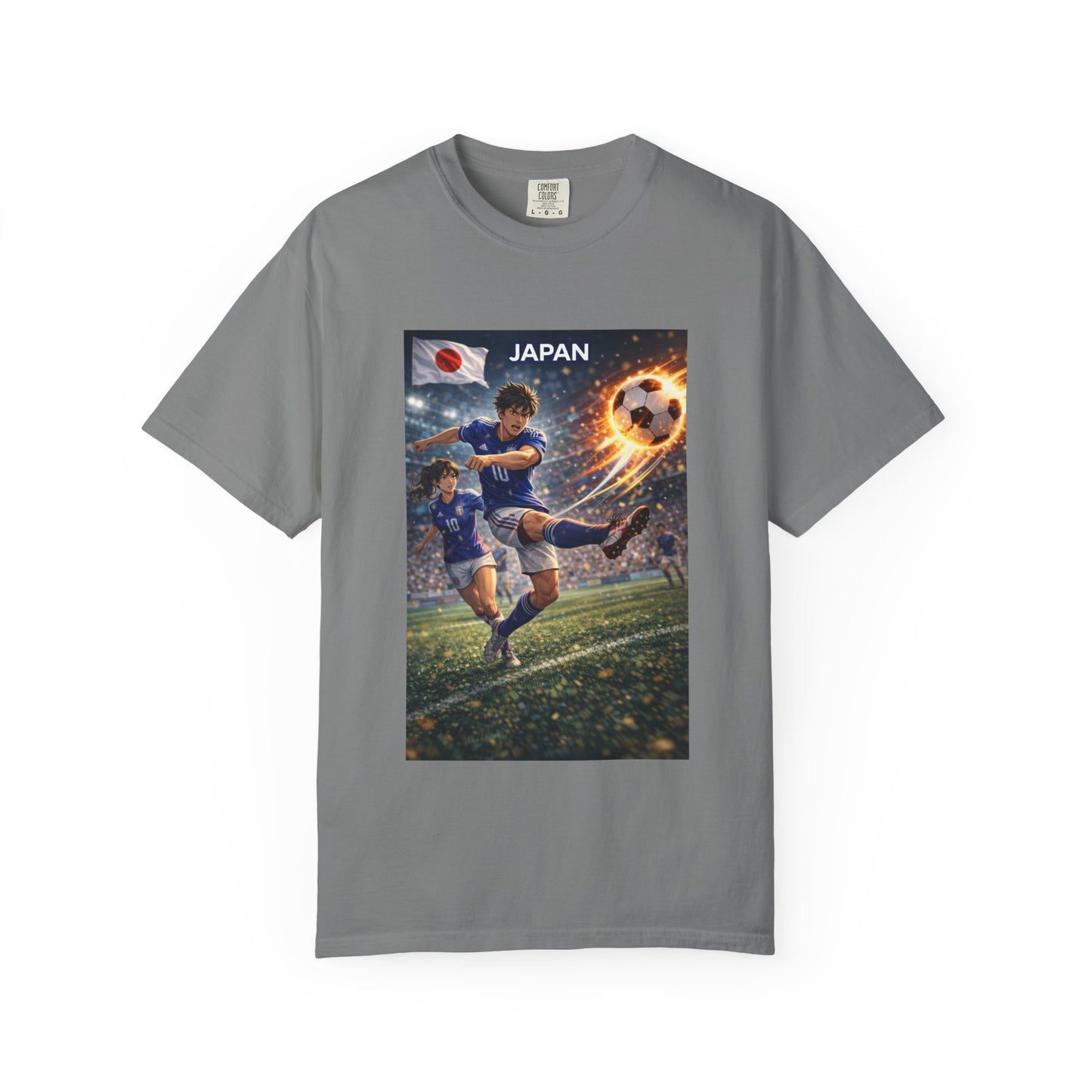 Japan Soccer Team Graphic T‑Shirt — Dynamic Football Players Design