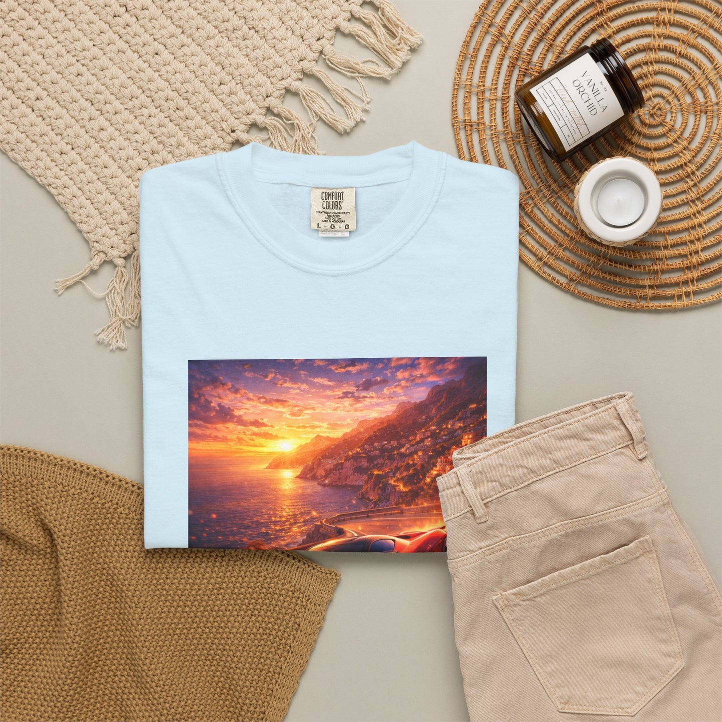 Ferrari F80- Amalfi Coast, Italy - T‑Shirt — Red Sports Car Print