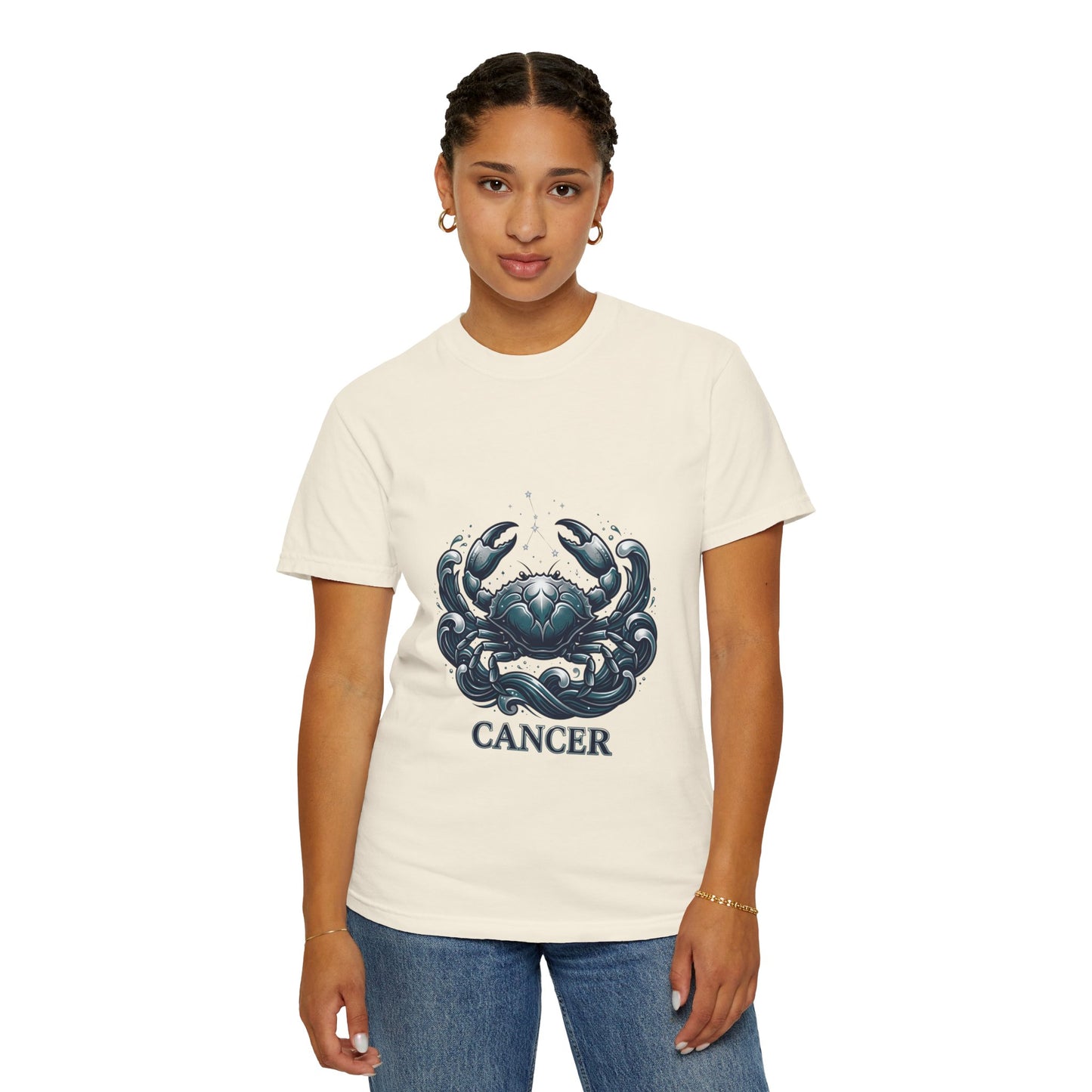 Cancer Zodiac T-Shirt — Stylized Crab Astrological Tee