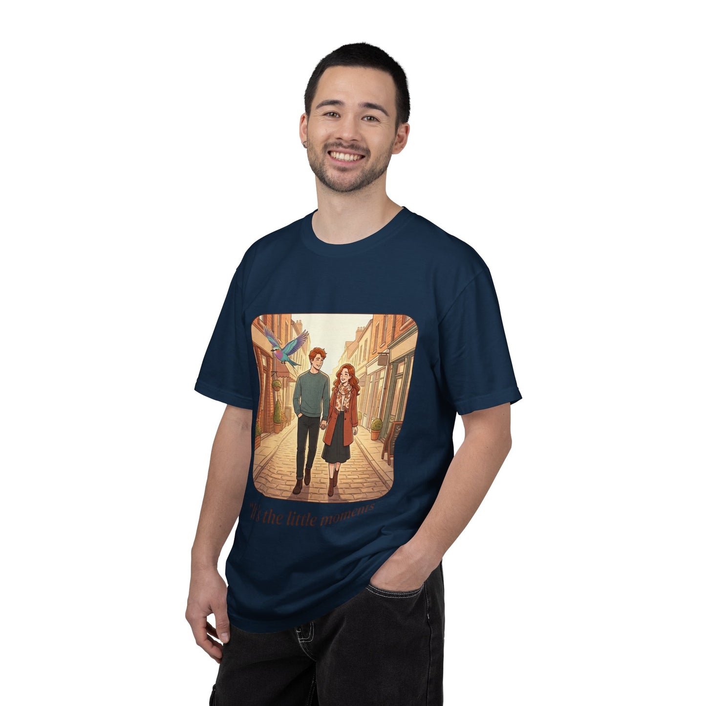 Romantic Stroll T-Shirt — “It’s the little moments” Couple Illustration Tee