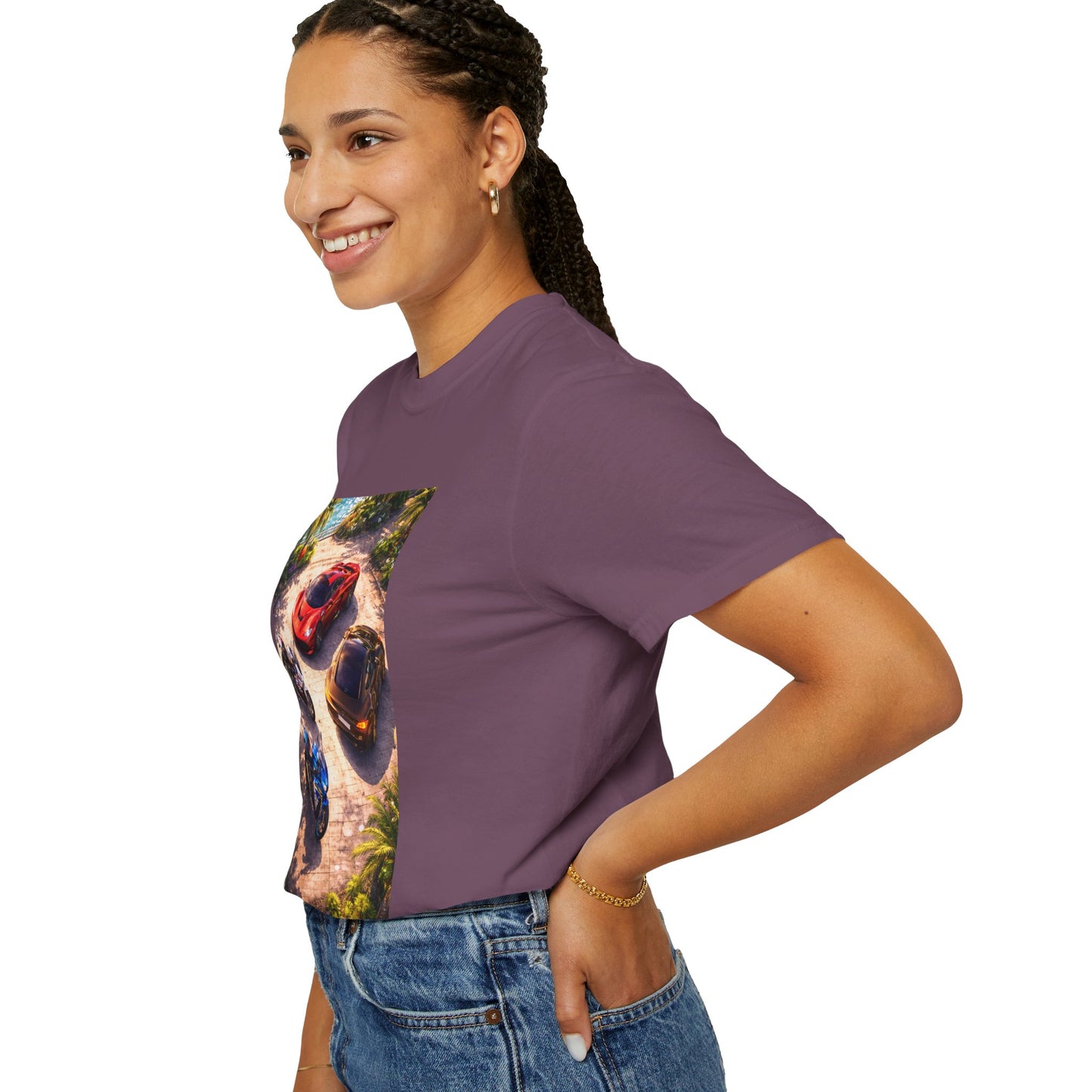 MULTI-VEHICLE - T-Shirt — Tropical Sports Cars & Motorbikes Print