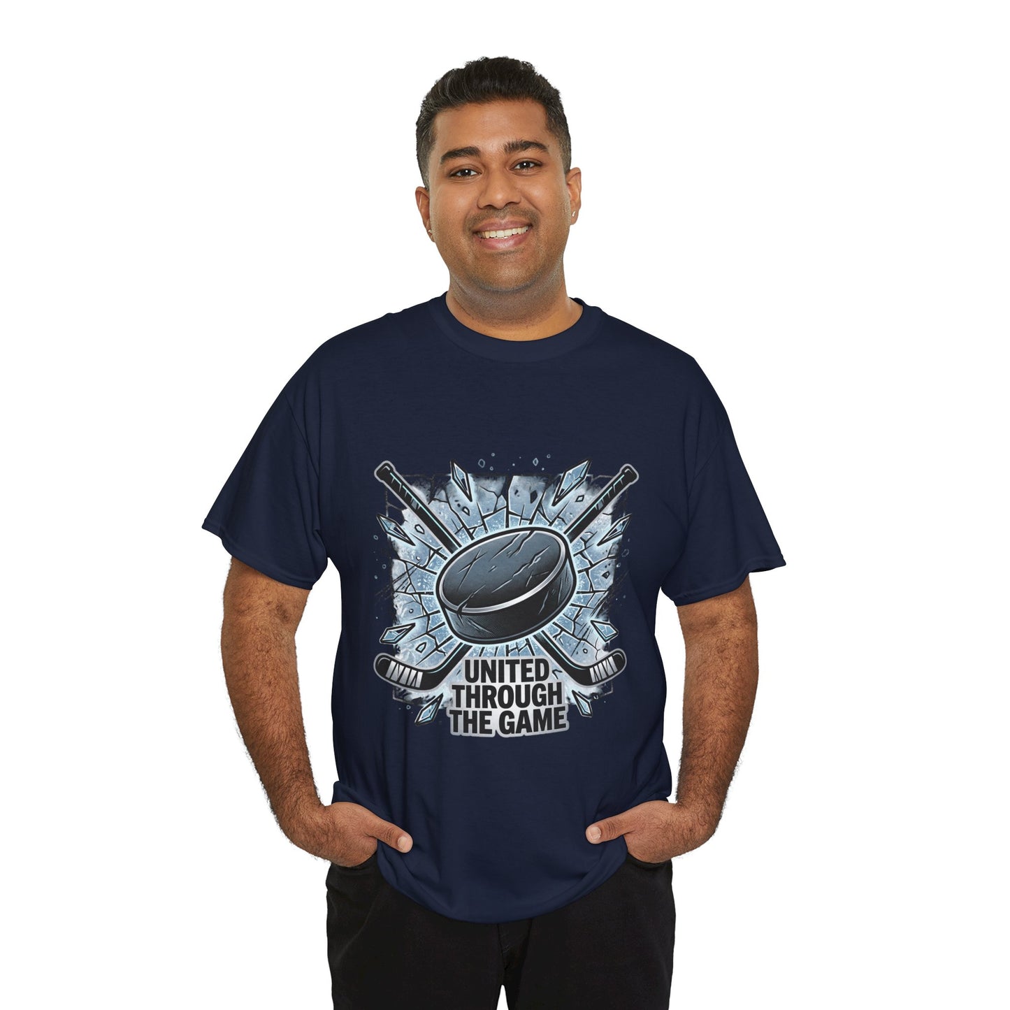Hockey T-Shirt — "United Through the Game" Graphic Tee