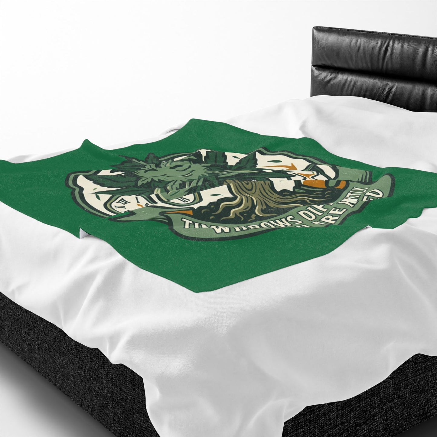 Velveteen Plush Blanket — “Time Grows Differently When You Are Rooted” Cozy Botanical Tree of Life Throw